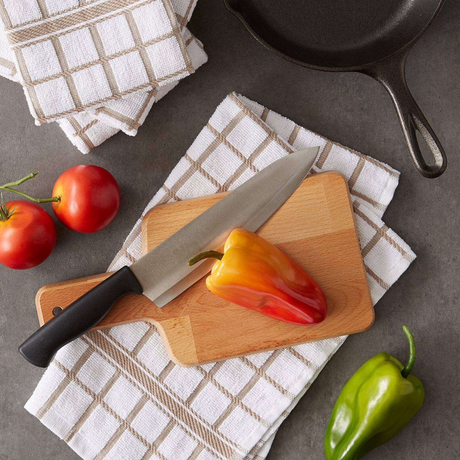 DII® Stone Windowpane Terry Dishtowels, 4ct.