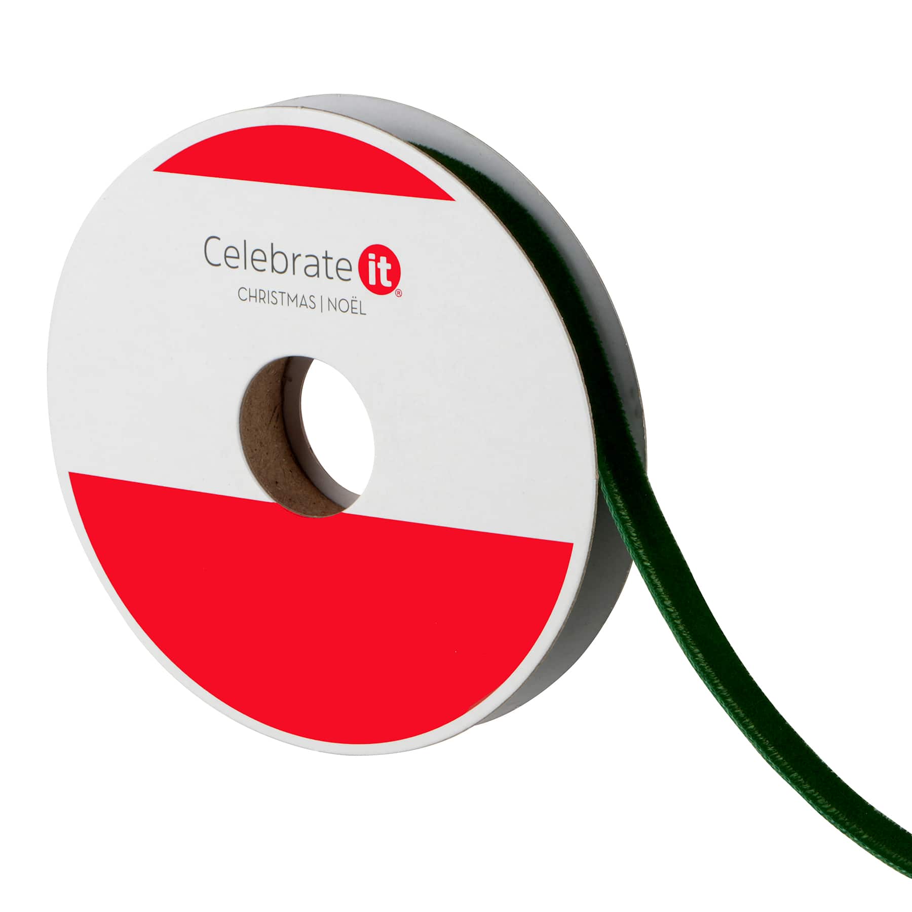 3/8&#x22; x 12ft. Velvet Ribbon by Celebrate It&#xAE; Christmas