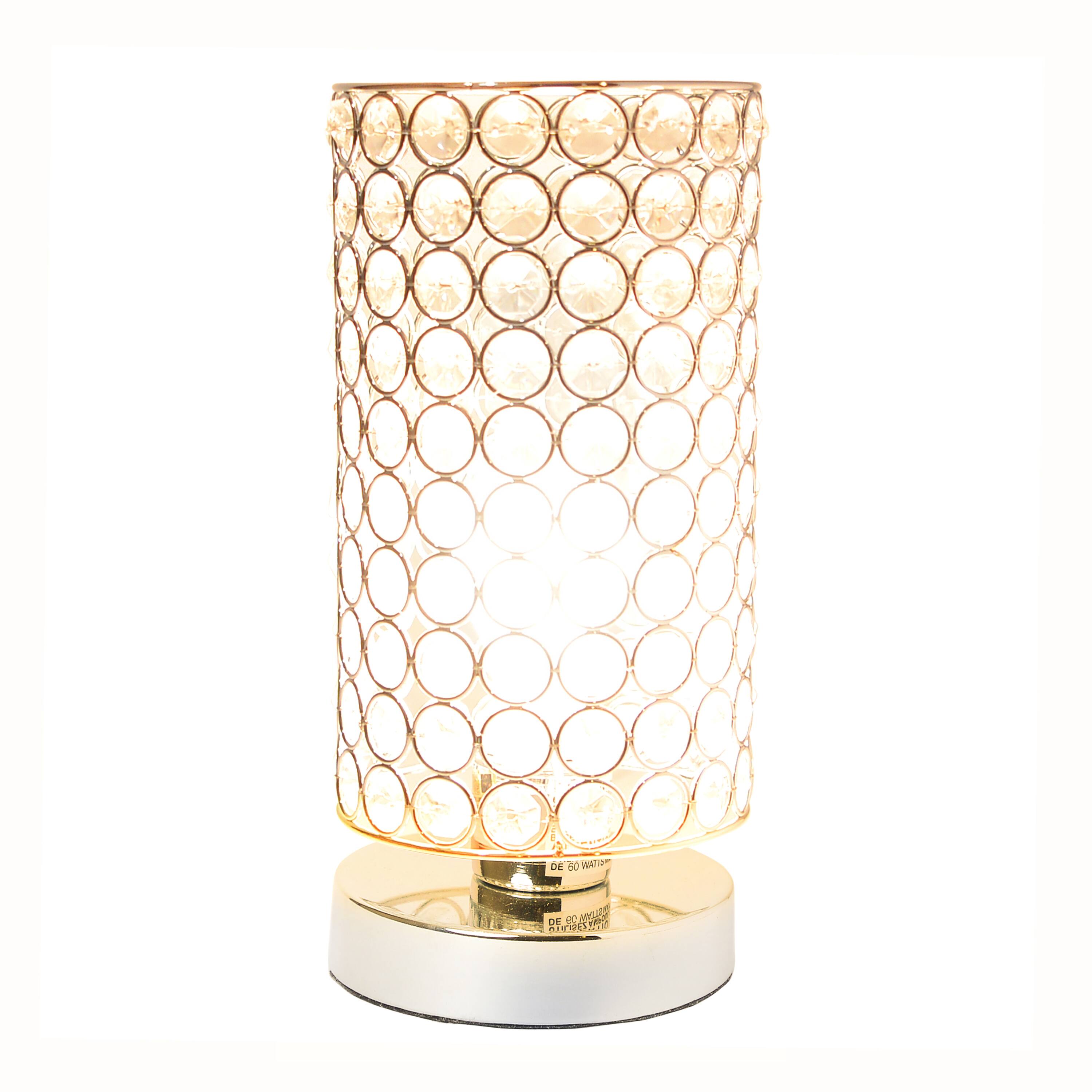 Elegant Designs Crystal &#x26; Chrome Decorative Table Lamp