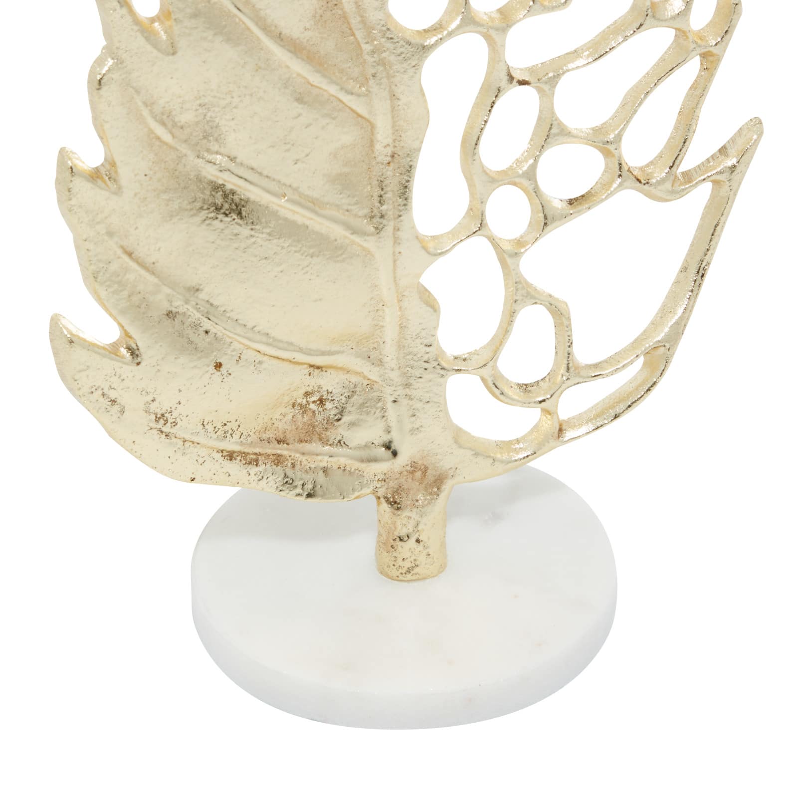 Gold Aluminum Glam Leaf Sculpture Set