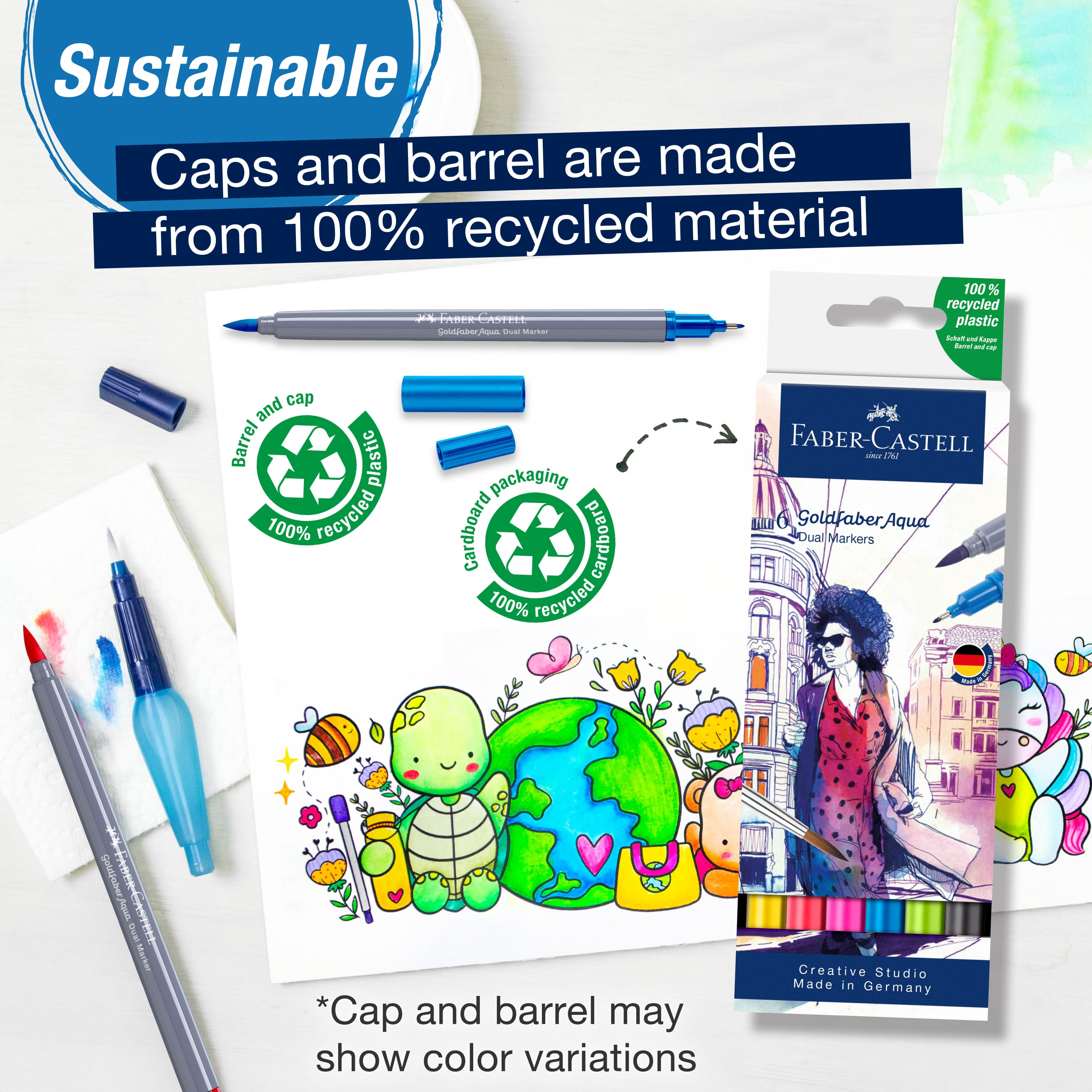 Faber-Castell&#xAE; Goldfaber Aqua Basic Shades Dual-Tip Marker Set