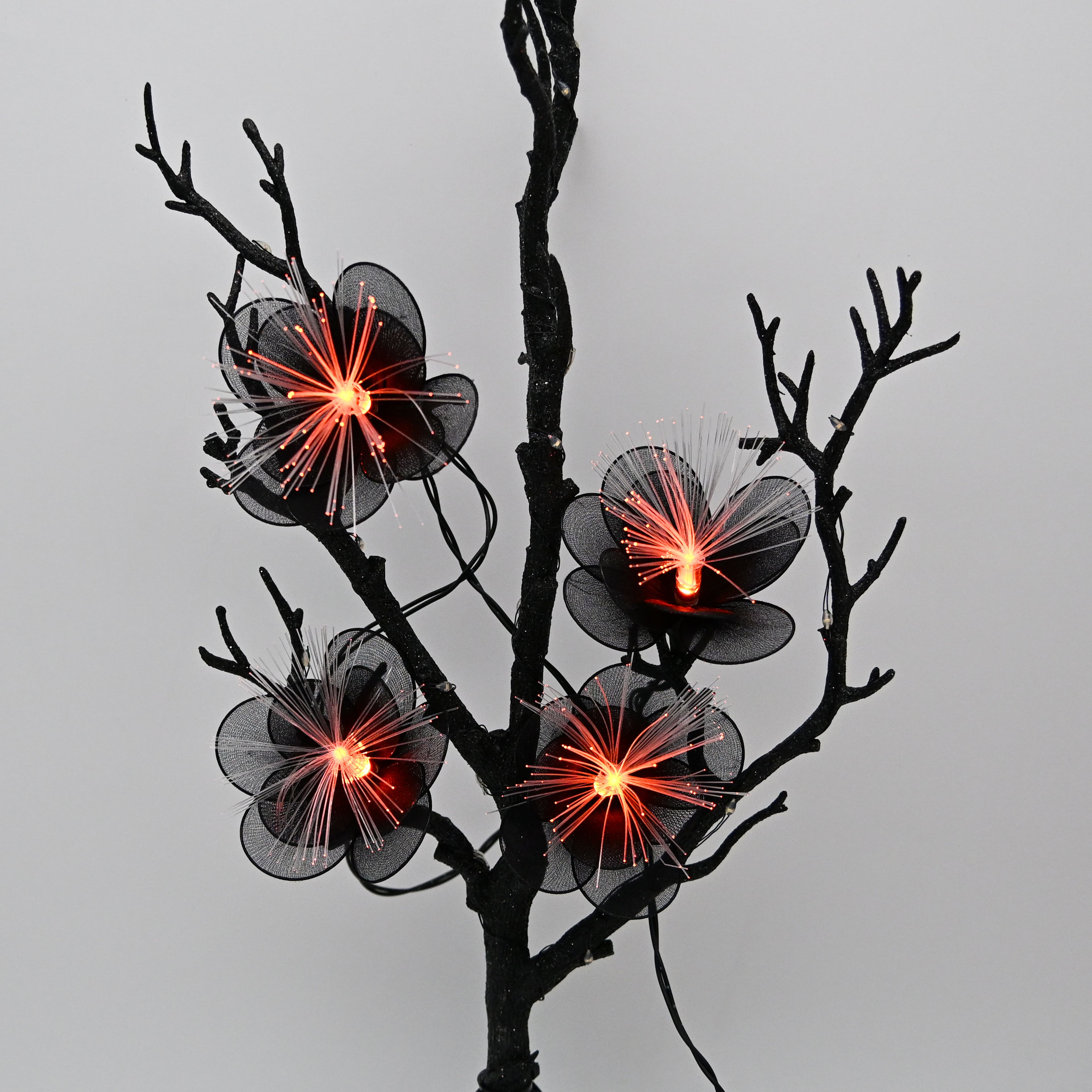 6ft. Black Flower Icon Fiber Optic String Lights by Ashland®