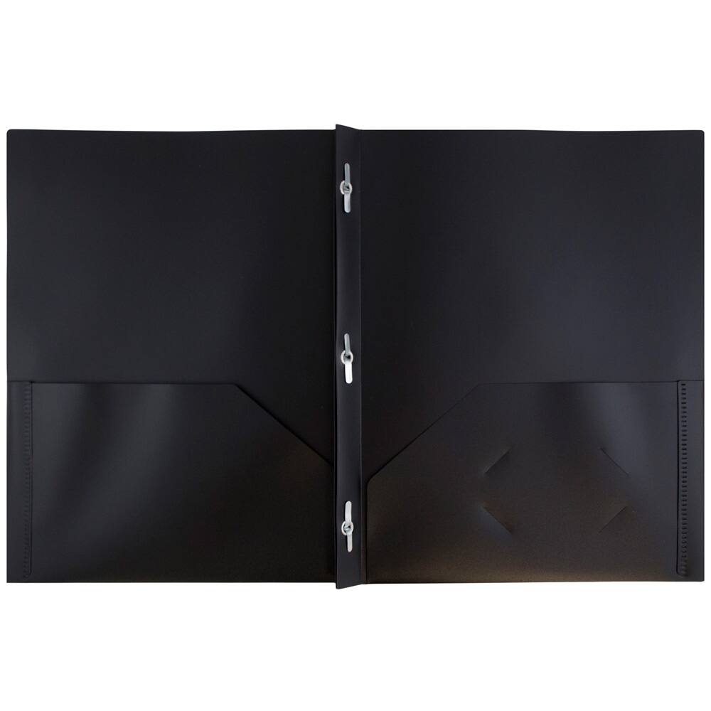 JAM Paper 9.5" x 11" Plastic 2 Pocket School POP Folders with Clasps, 6ct.