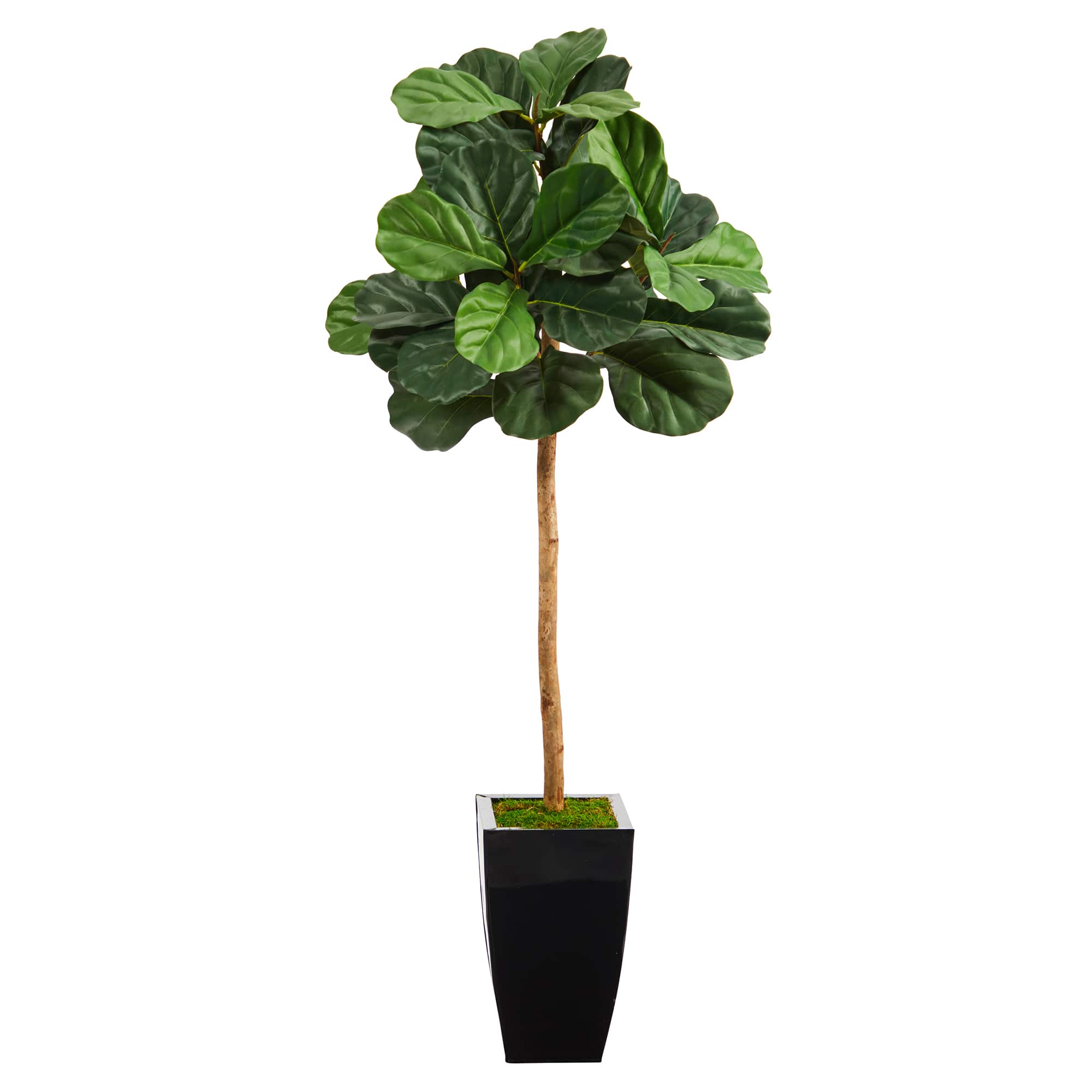 4ft. Fiddle Leaf Artificial Tree in Black Metal Planter