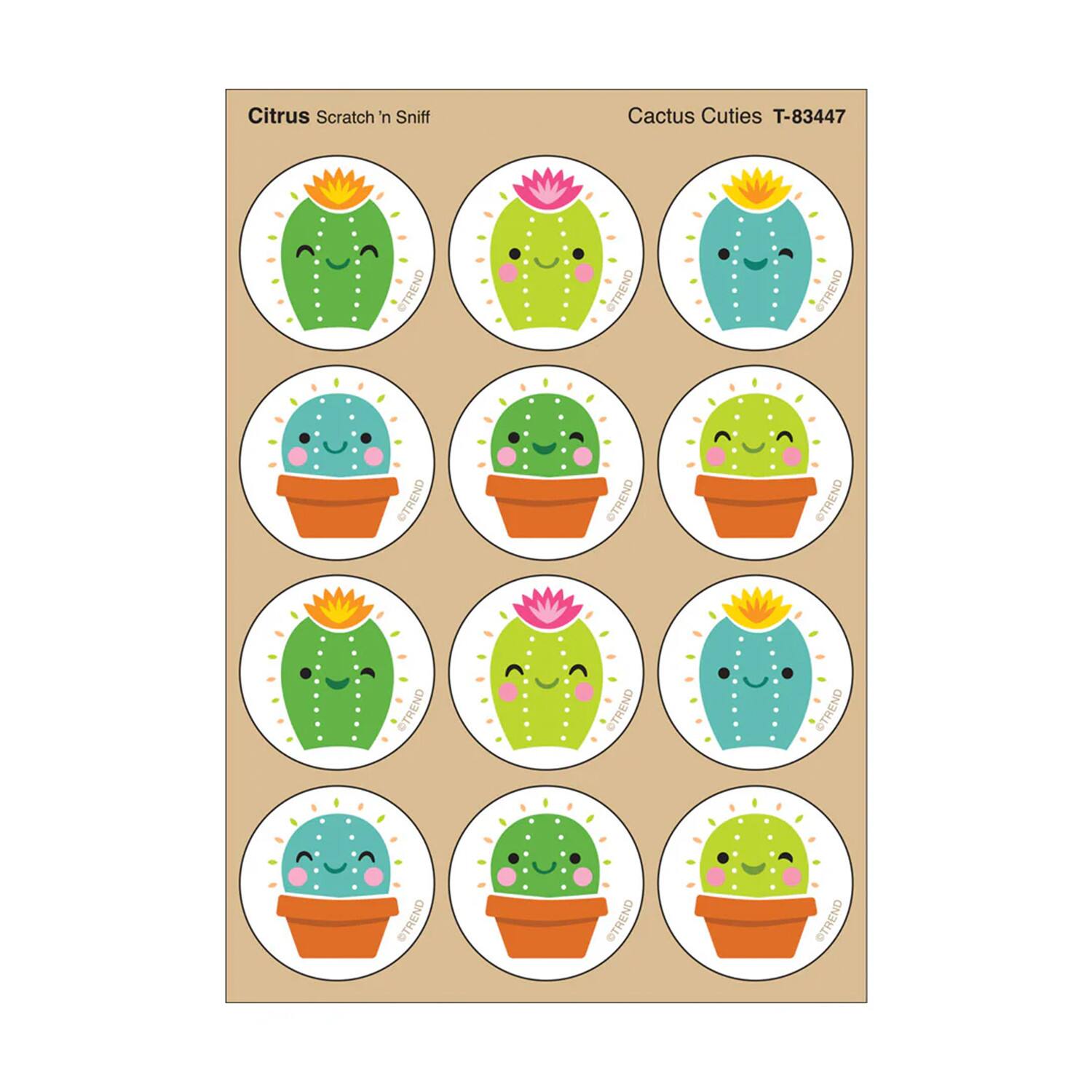 TREND Enterprises® Cactus Cuties, Citrus scent Scratch 'n Sniff Stinky Stickers®, 48 Per Pack, 6 Packs total of 288
