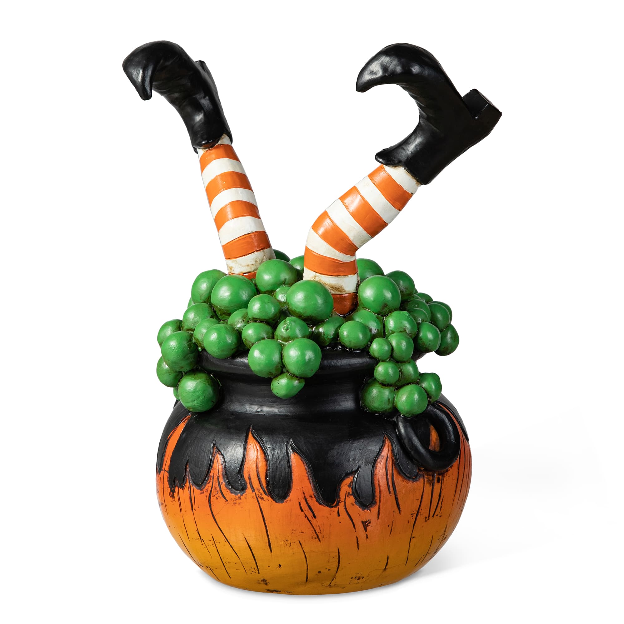 Glitzhome&#xAE; 8.75&#x22; Halloween Witch in Cauldron Table D&#xE9;cor