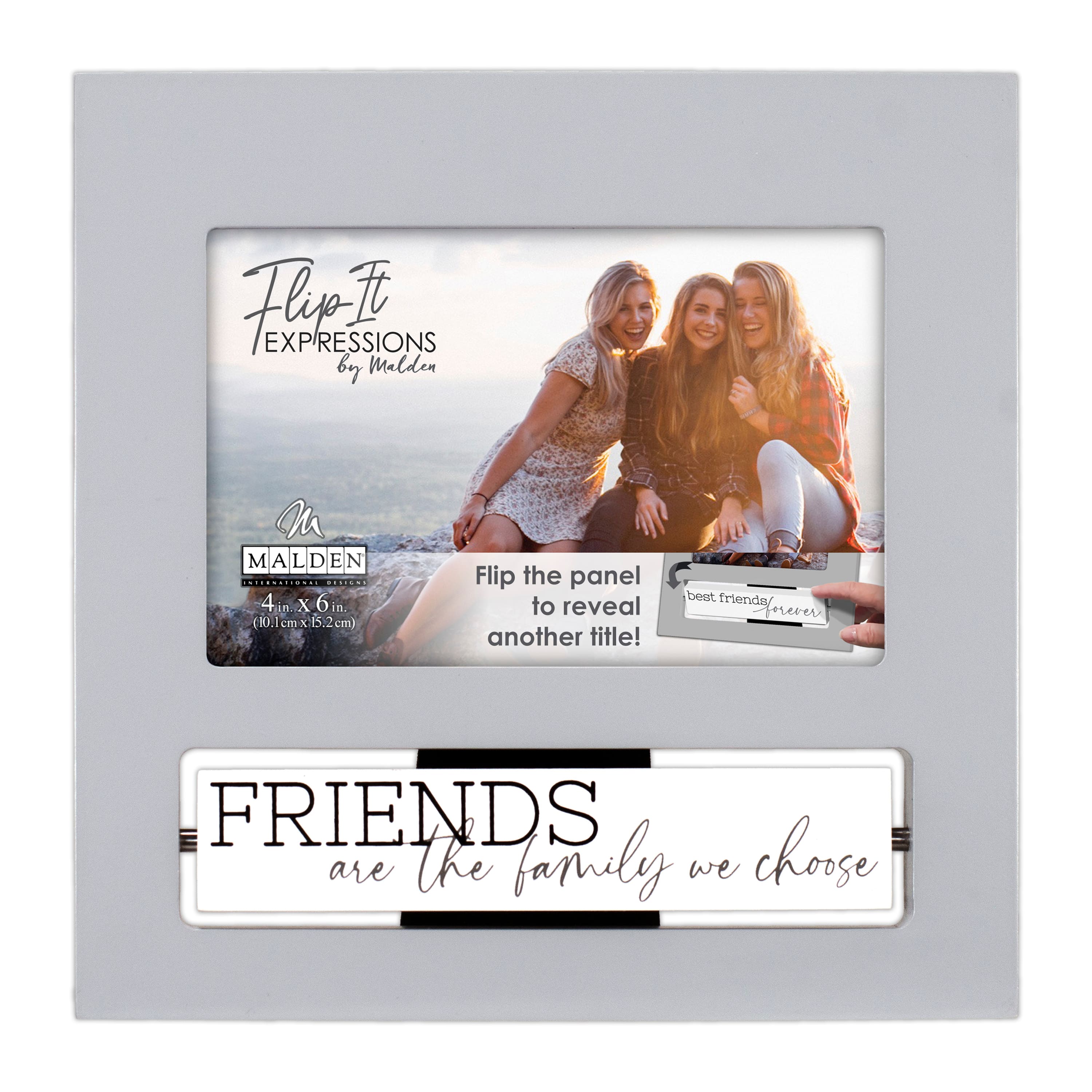 Malden International Designs Best Friends Gray Flip It Photo Frame