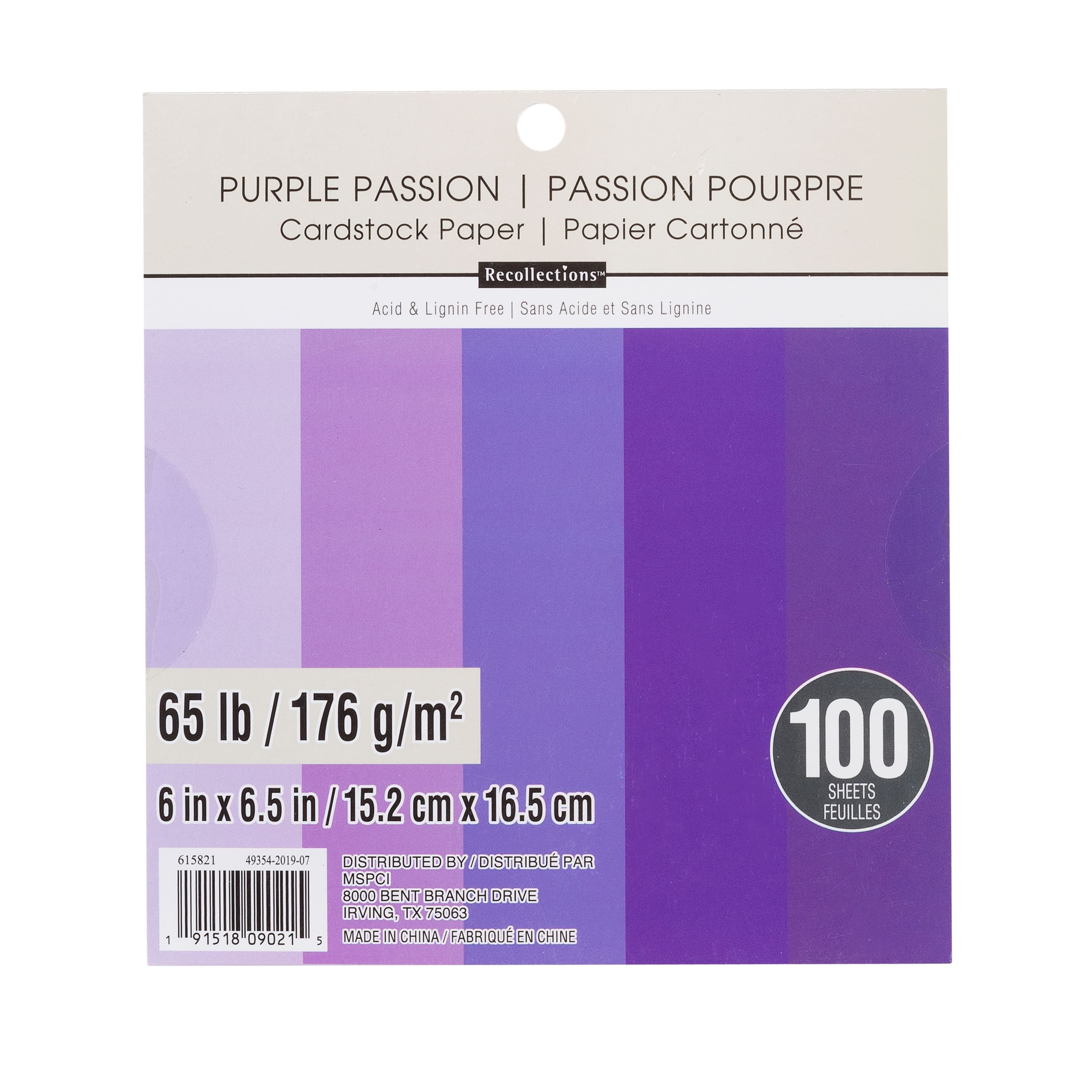 Purple Passion 6" x 6.5" Cardstock Paper by Recollections™, 100 Sheets