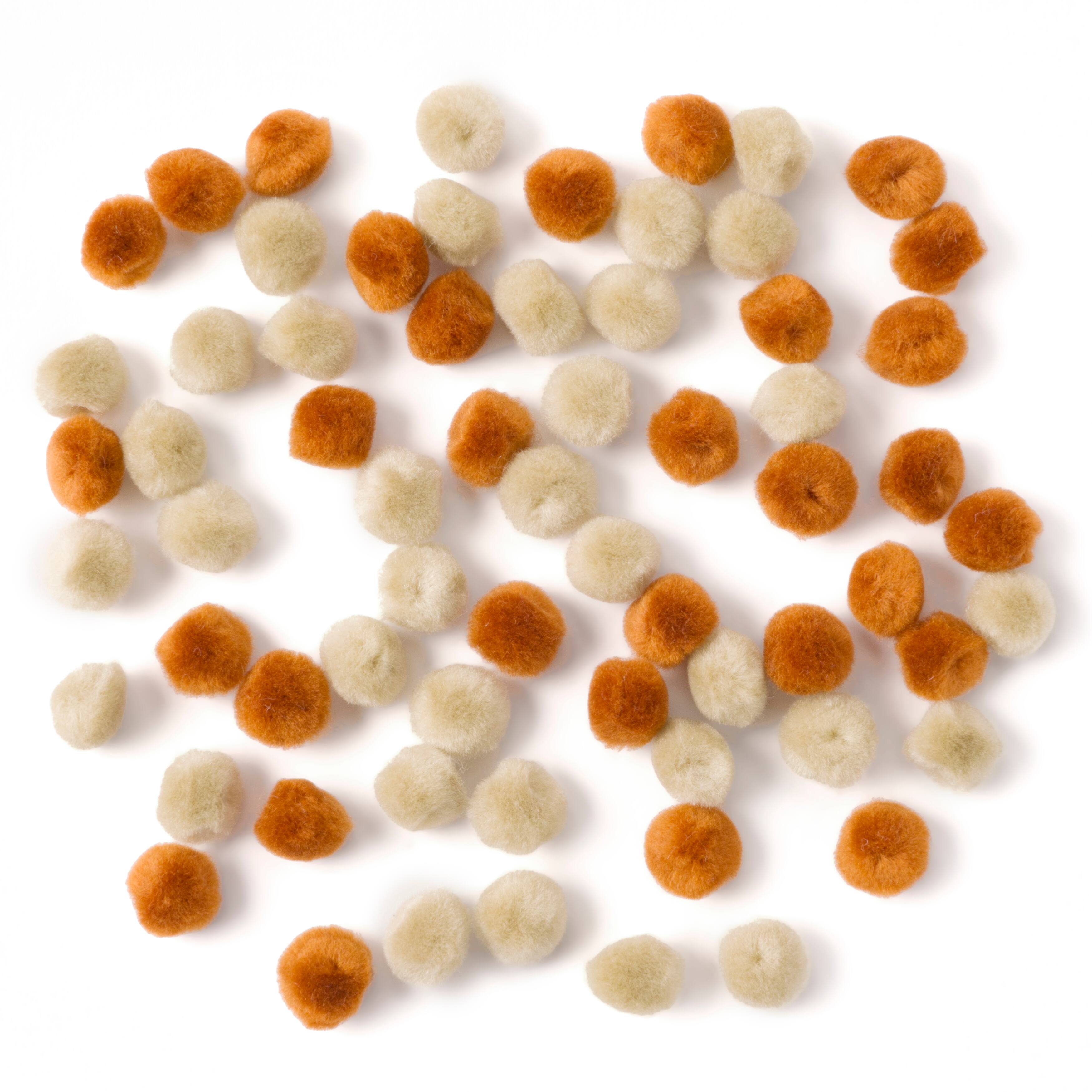 24 Packs: 65 ct. (1,560 total) 1/2 Mixed Brown Pom Poms by Creatology™