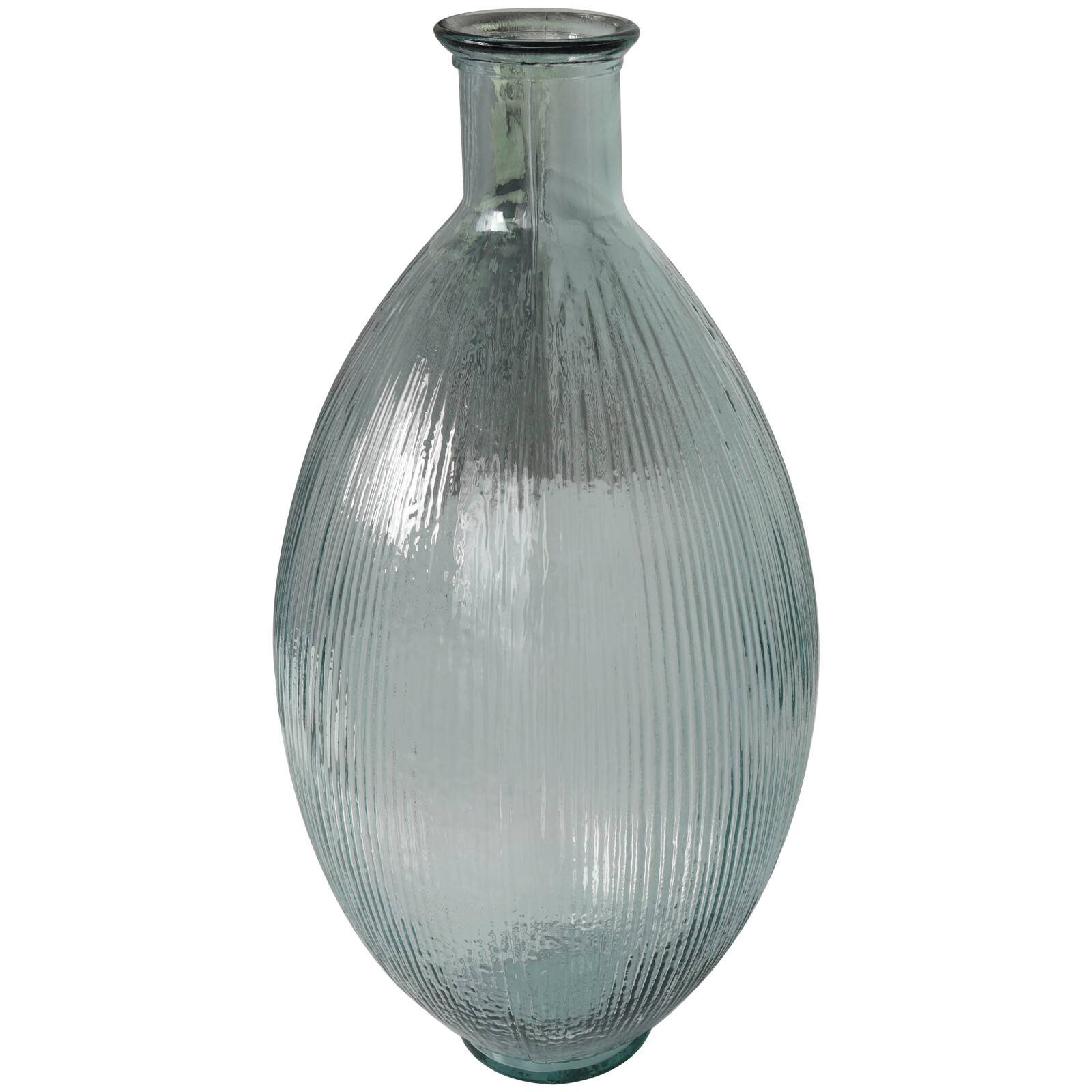 23" Clear Ribbed Spanish Bottle Vase
