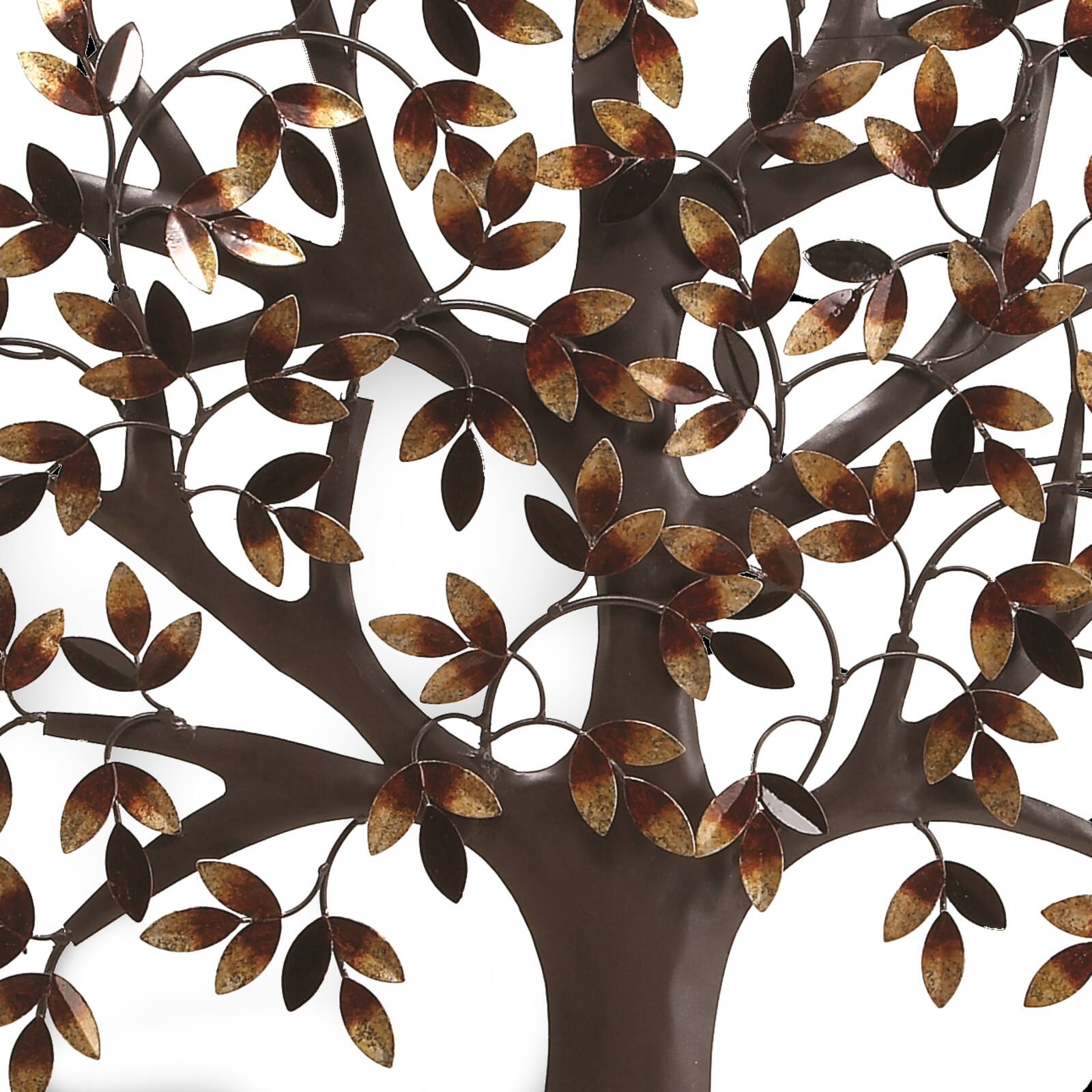 Traditional Brown Metal Tree Wall Accent