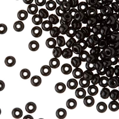 Dazzle-It!™ 6/0 Czech Glass Seed Beads, Opaque Black