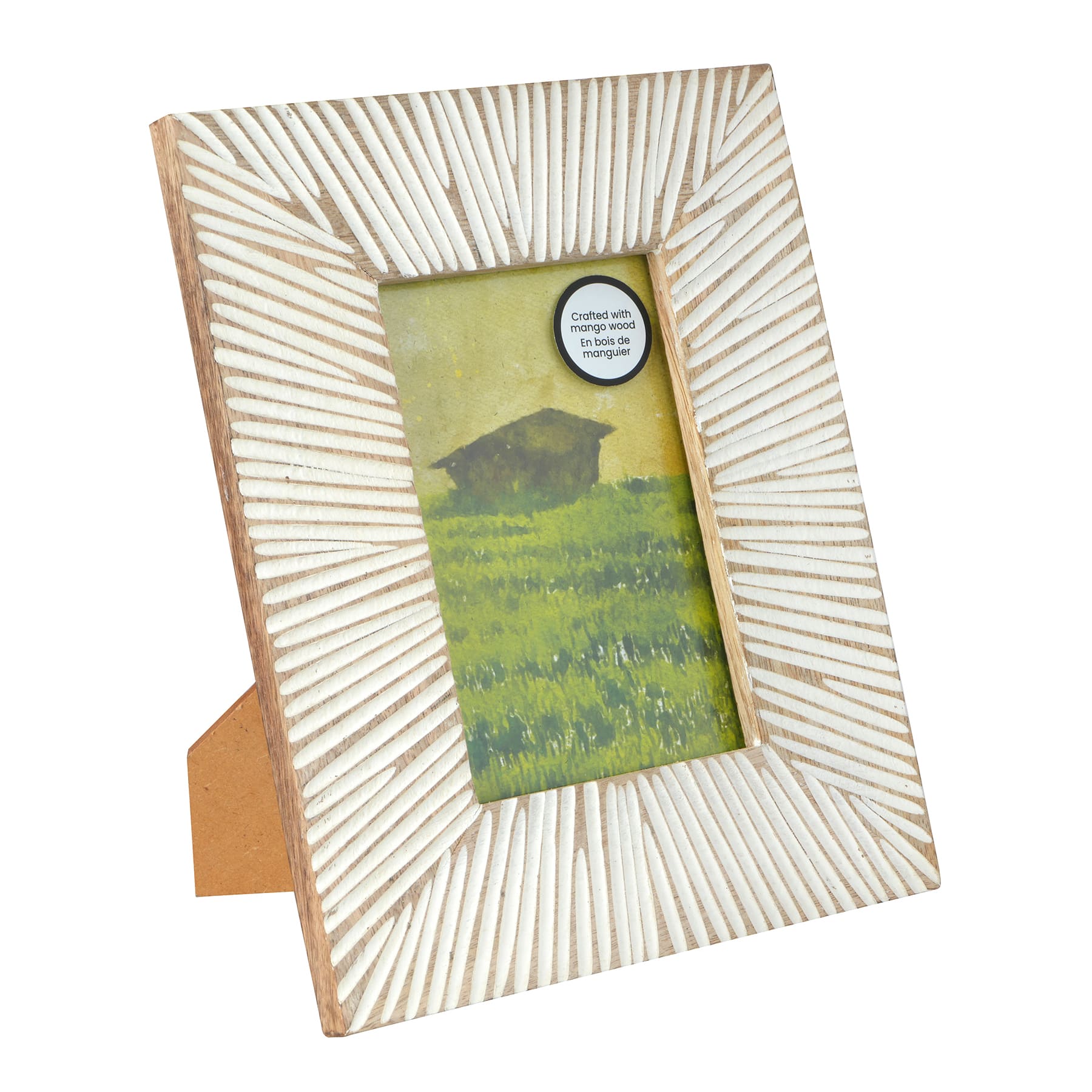 4&#x22; x 6&#x22; Brown &#x26; White Starburst Wood Tabletop Frame, Atelier by Studio D&#xE9;cor&#xAE;