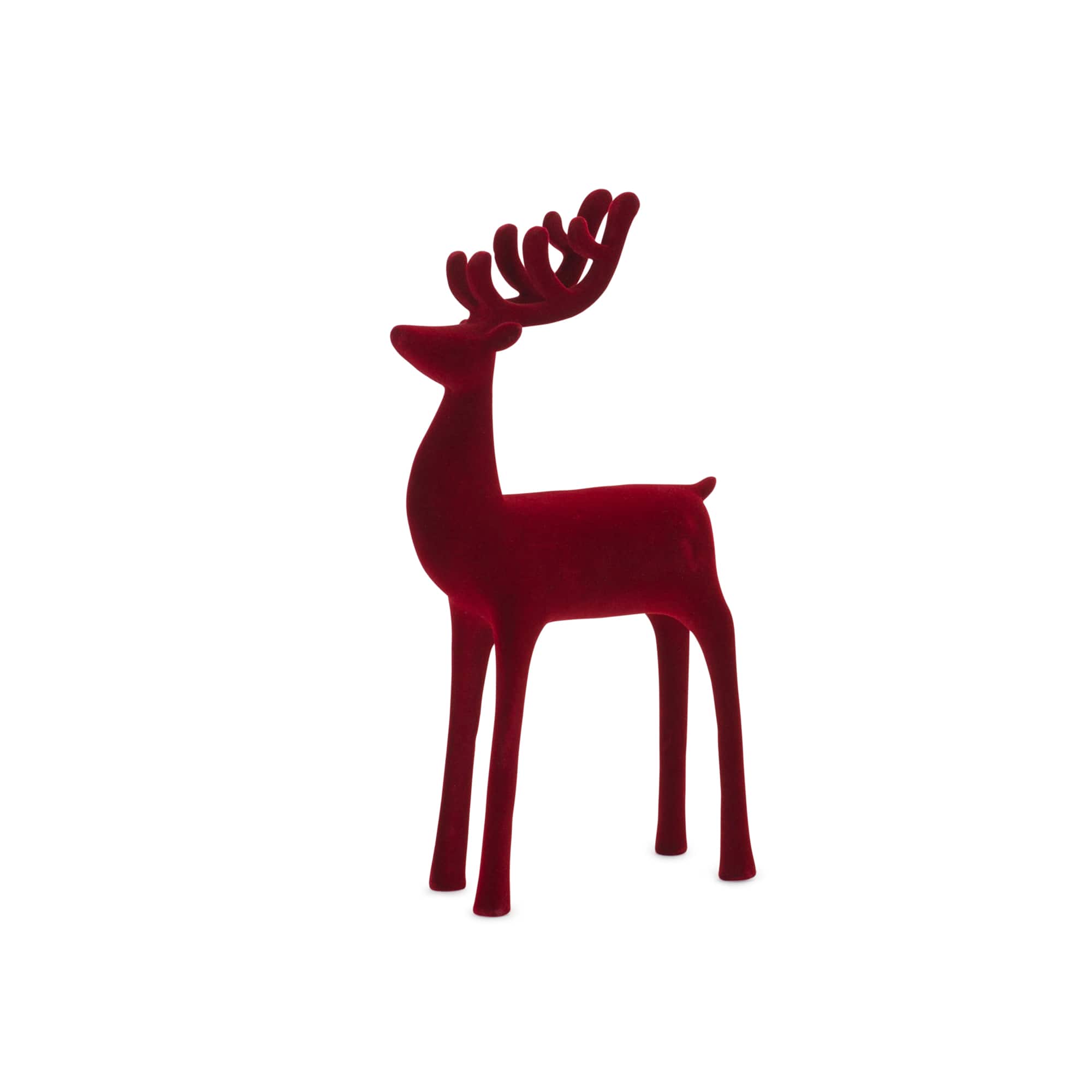 Faux Velvet Deer Figurine Set, 11.75&#x22; &#x26; 14.75&#x22;