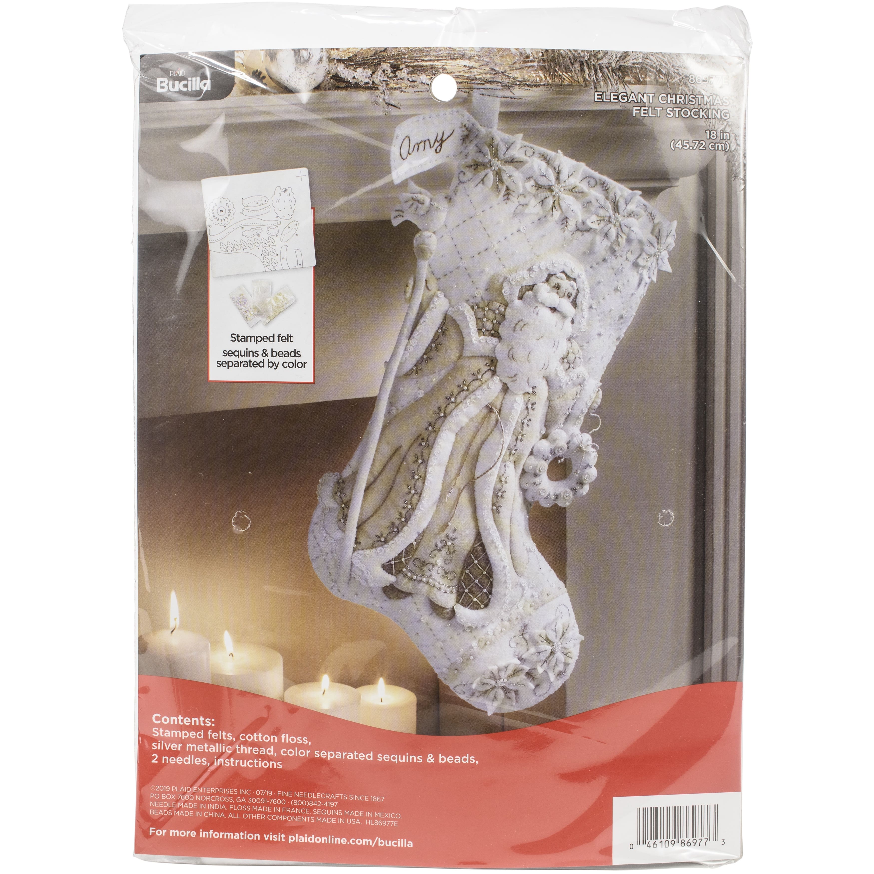 Bucilla&#xAE; Elegant Christmas 18&#x22; Felt Stocking Applique Kit