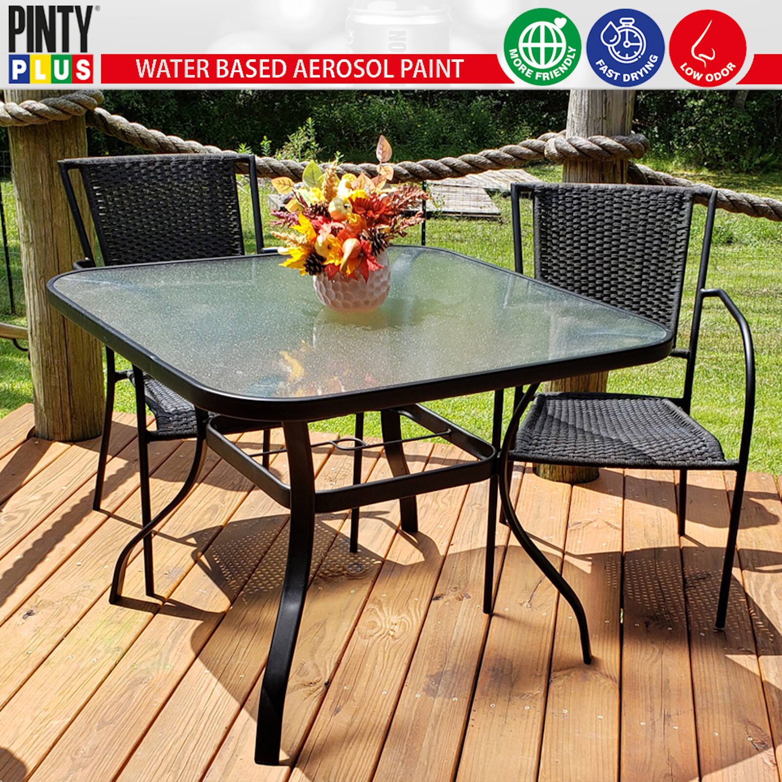 Pintyplus Matt Jet Black Evolution Water-Based Spray Paint, 11.18oz.