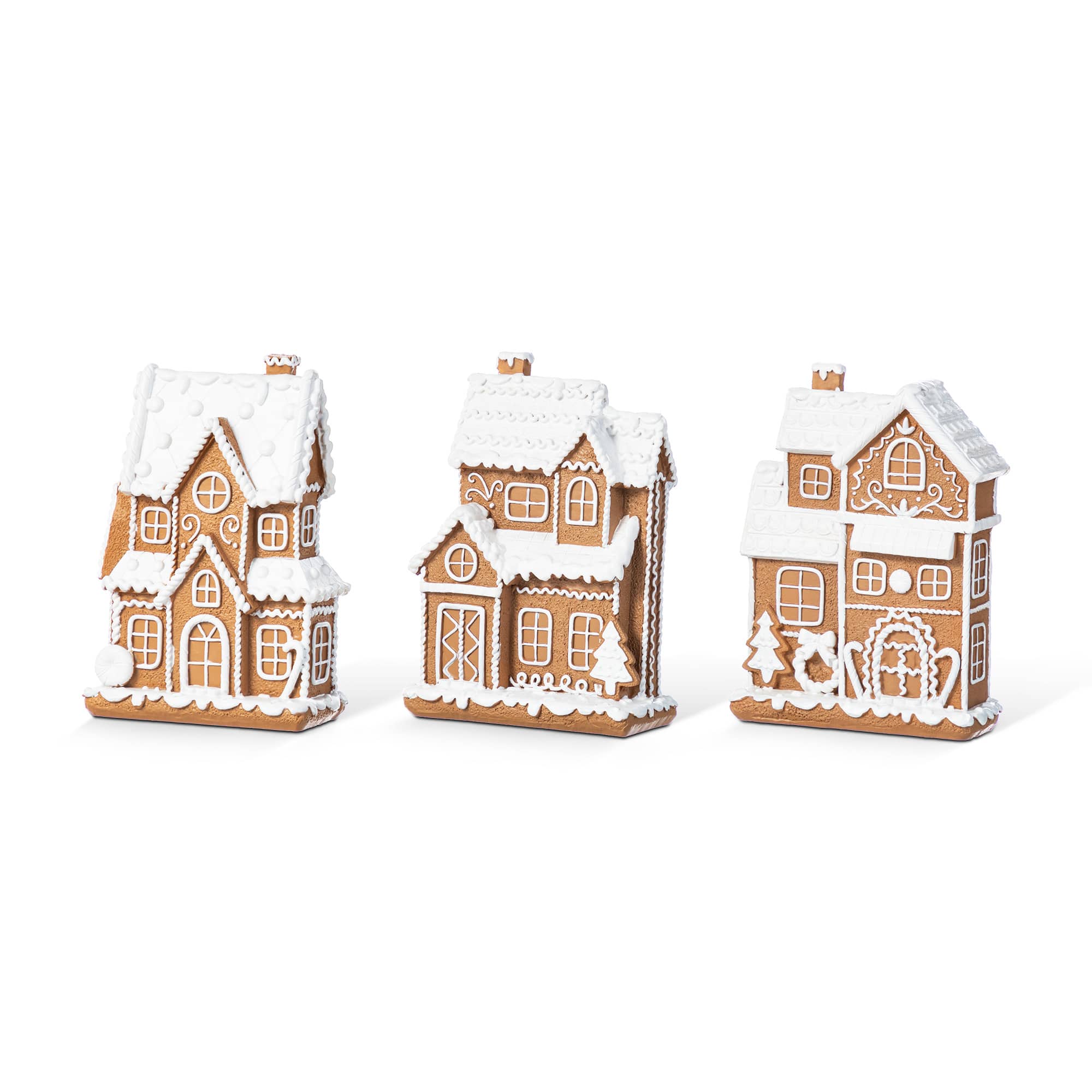 Glitzhome&#xAE; 5.5&#x22; Christmas Resin Gingerbread House Table Decor Set