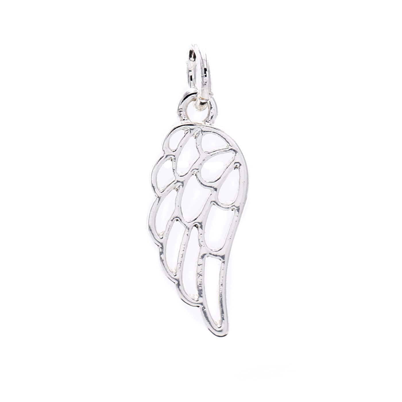 12 Pack: Charmalong™ Silver Plated Wing Charm by Bead Landing™