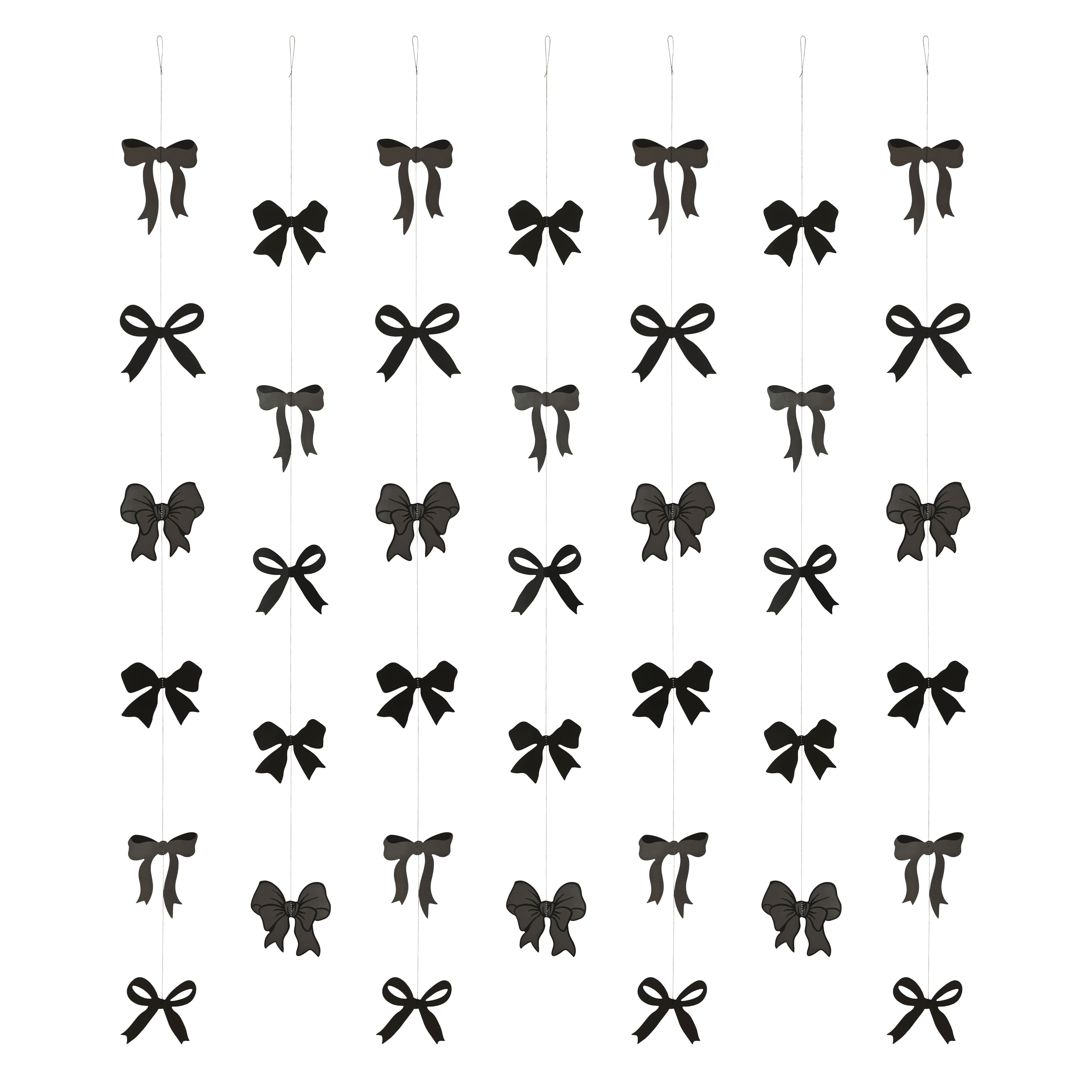 5ft. Black Bow Garland Backdrop by Celebrate It&#x2122;