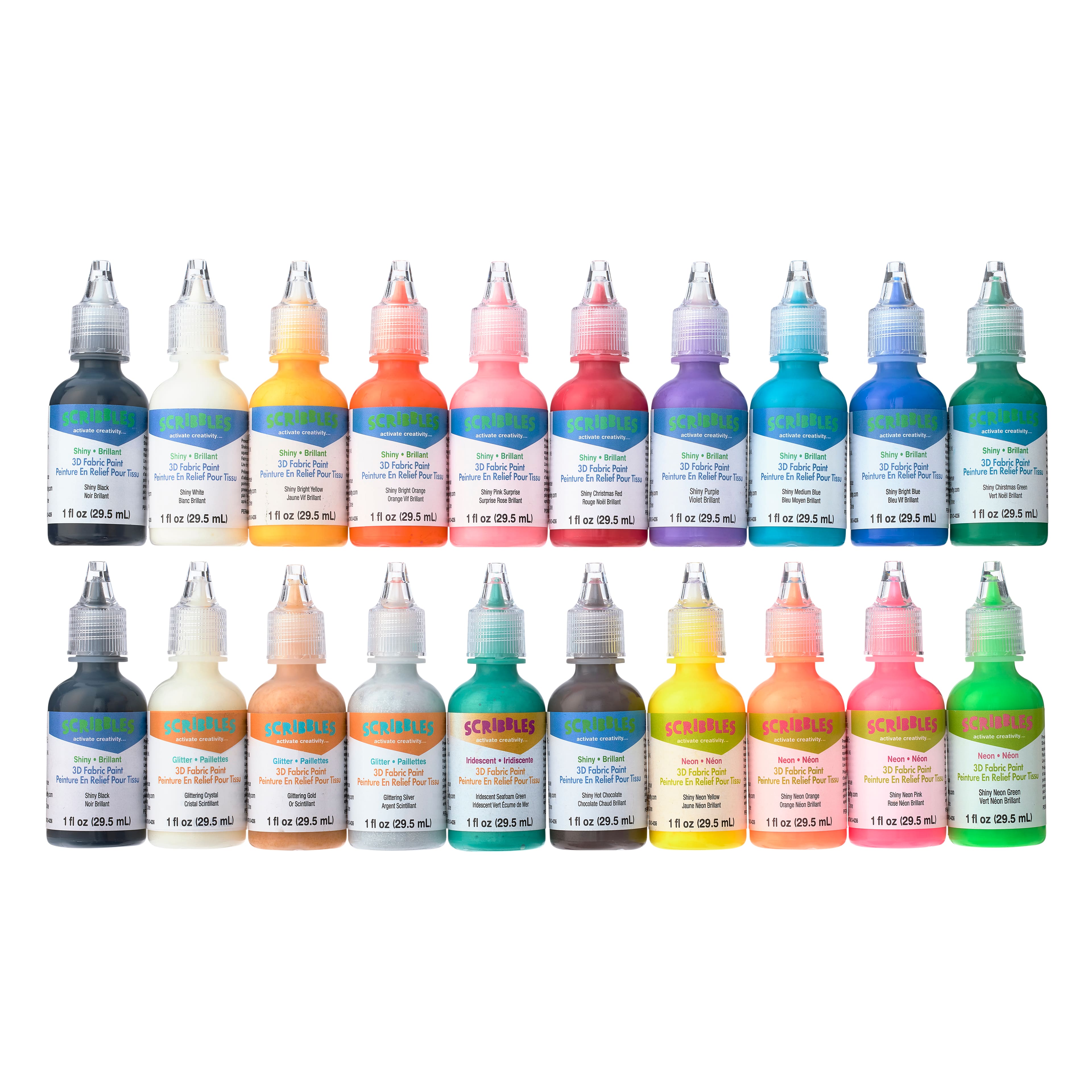 Scribbles&#xAE; Shiny Rainbow 3D Fabric Paint Set