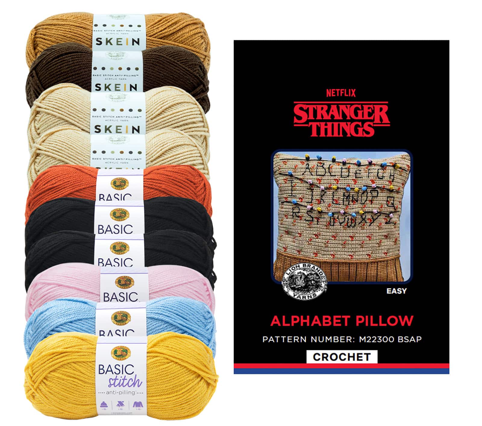 Lion Brand&#xAE; Stranger Things Alphabet Pillow Crochet Project Kit