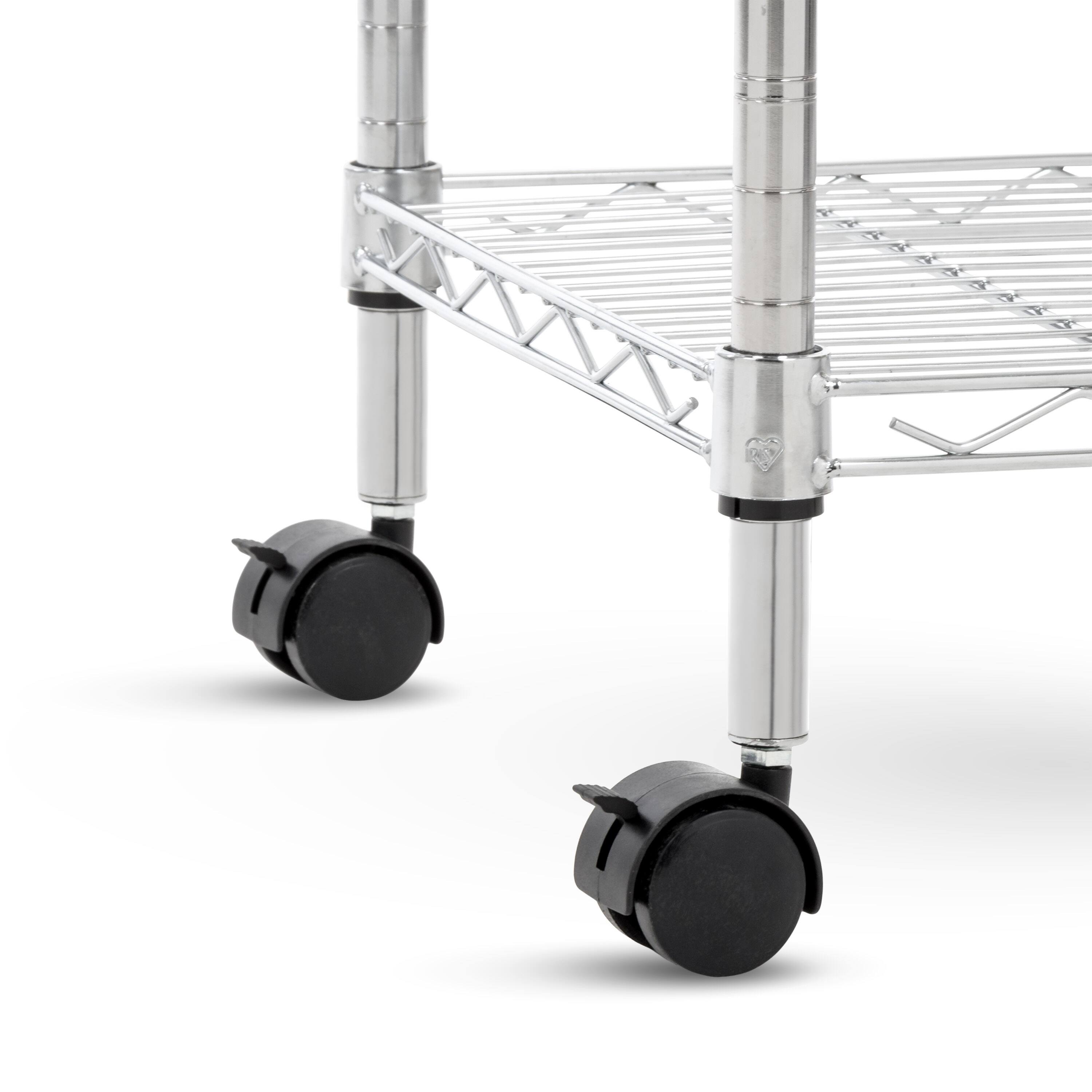 Iris&#xAE; 73.5&#x22; Silver 4-Tier Rolling Wire Rack Shelf