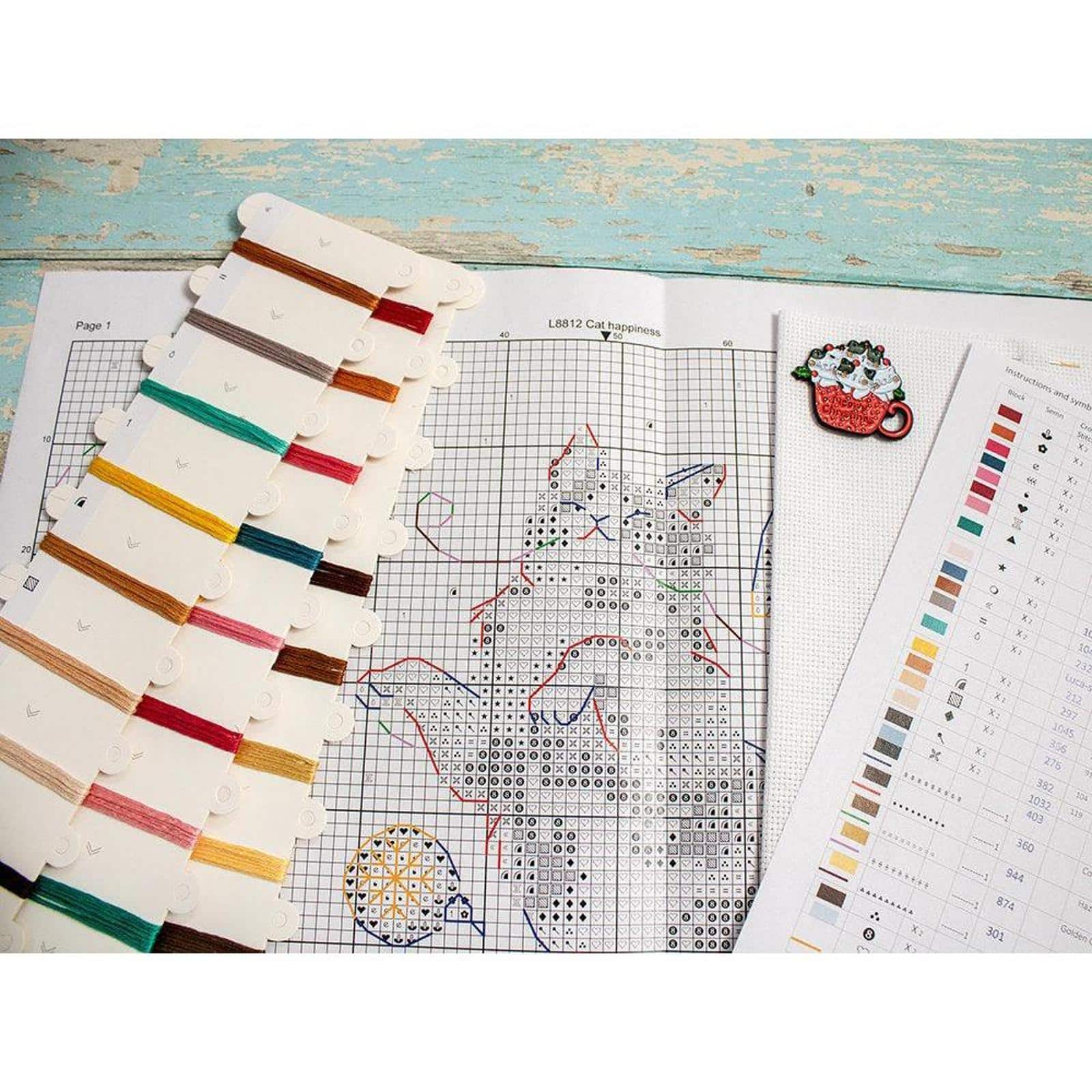 LetiStitch Cat&#x27;s Happiness Counted Cross Stitch Kit