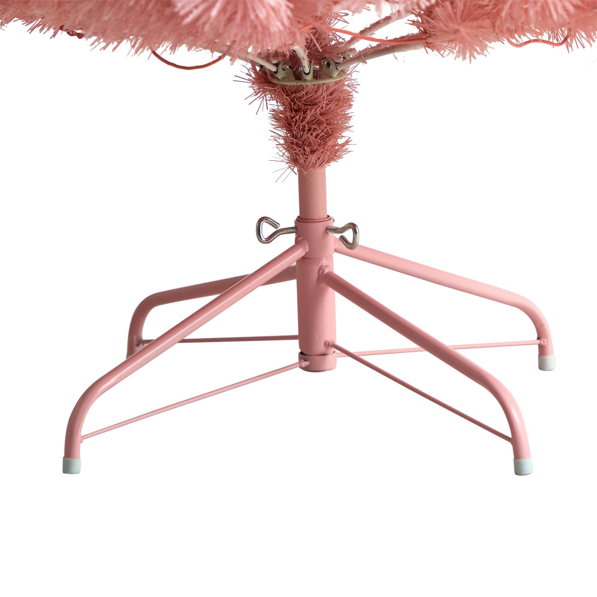 7ft. Pre-Lit Holiday Pink Cashmere Artificial Christmas Tree, White LED Lights
