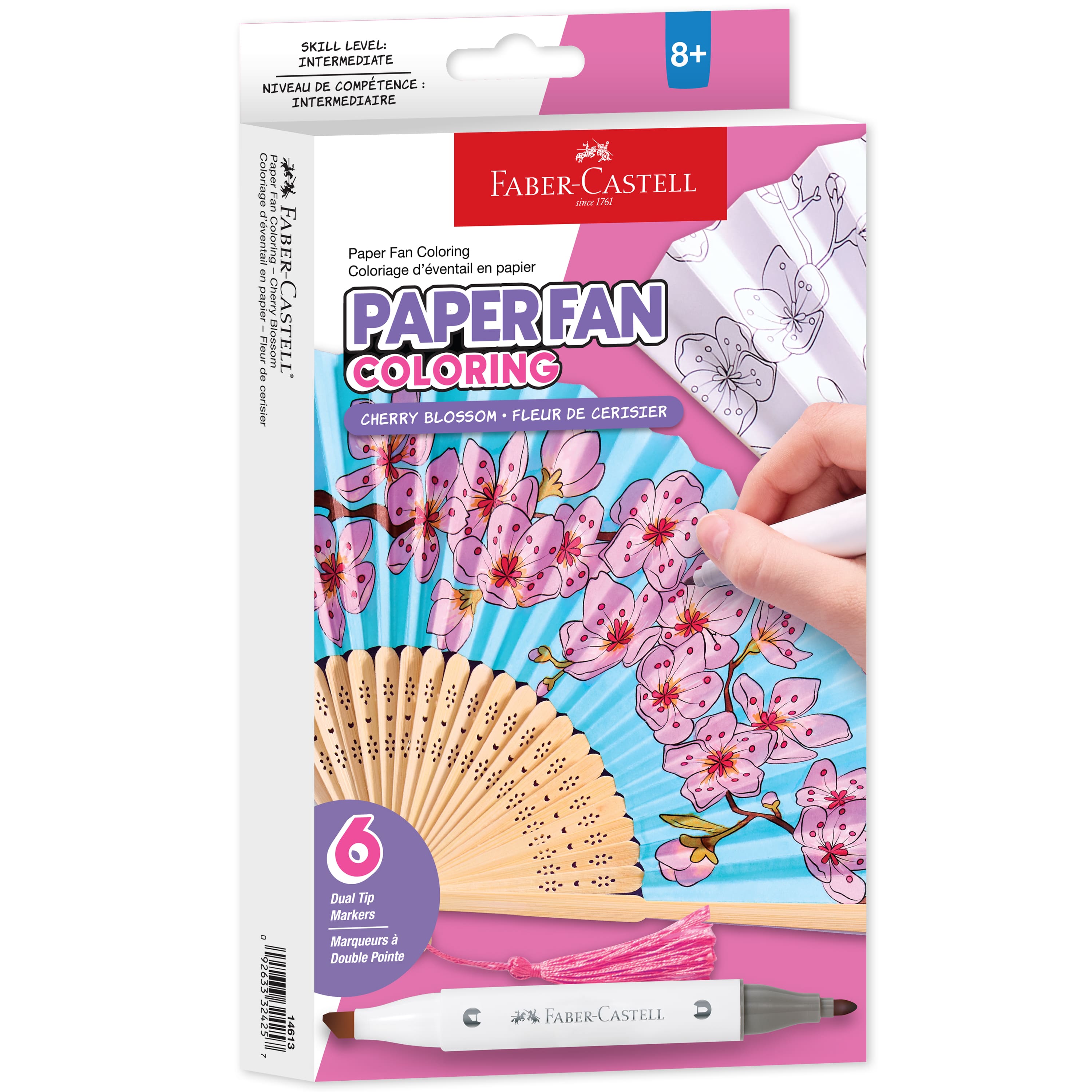 Faber-Castell&#xAE; Cherry Blossom Paper Fan Coloring Kit