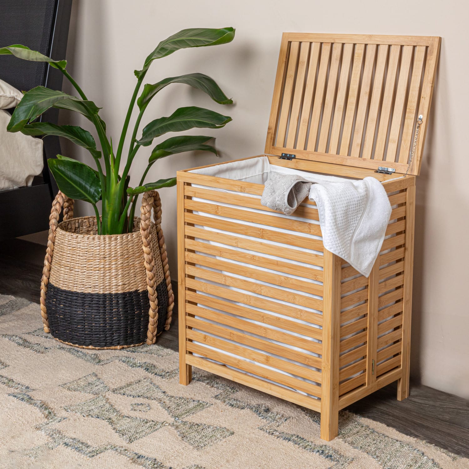 Household Essentials Bamboo Laundry Hamper