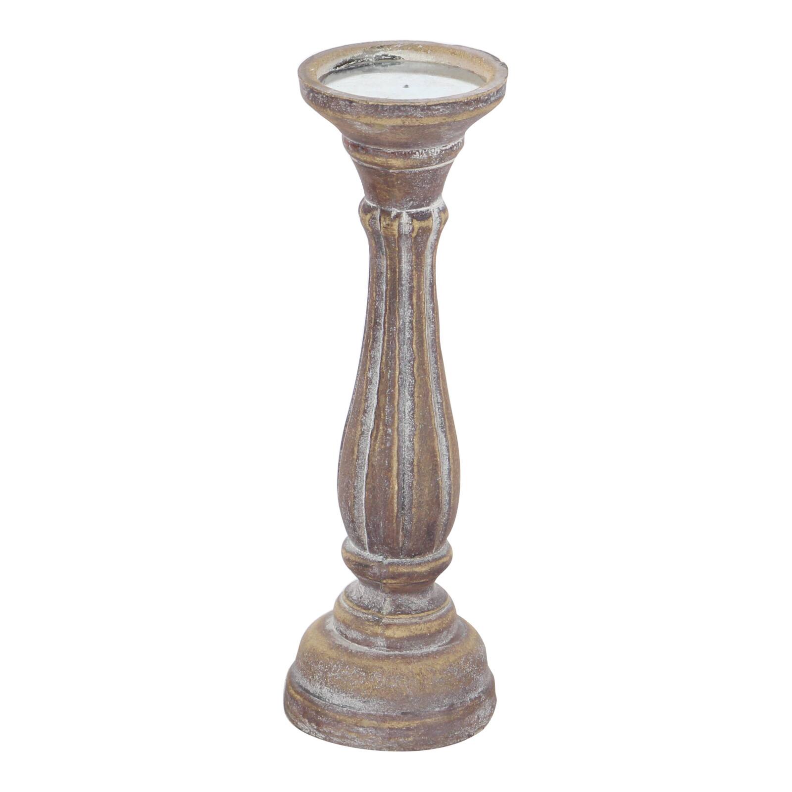 Brown Wood Traditional Candle Holder Set Michaels
