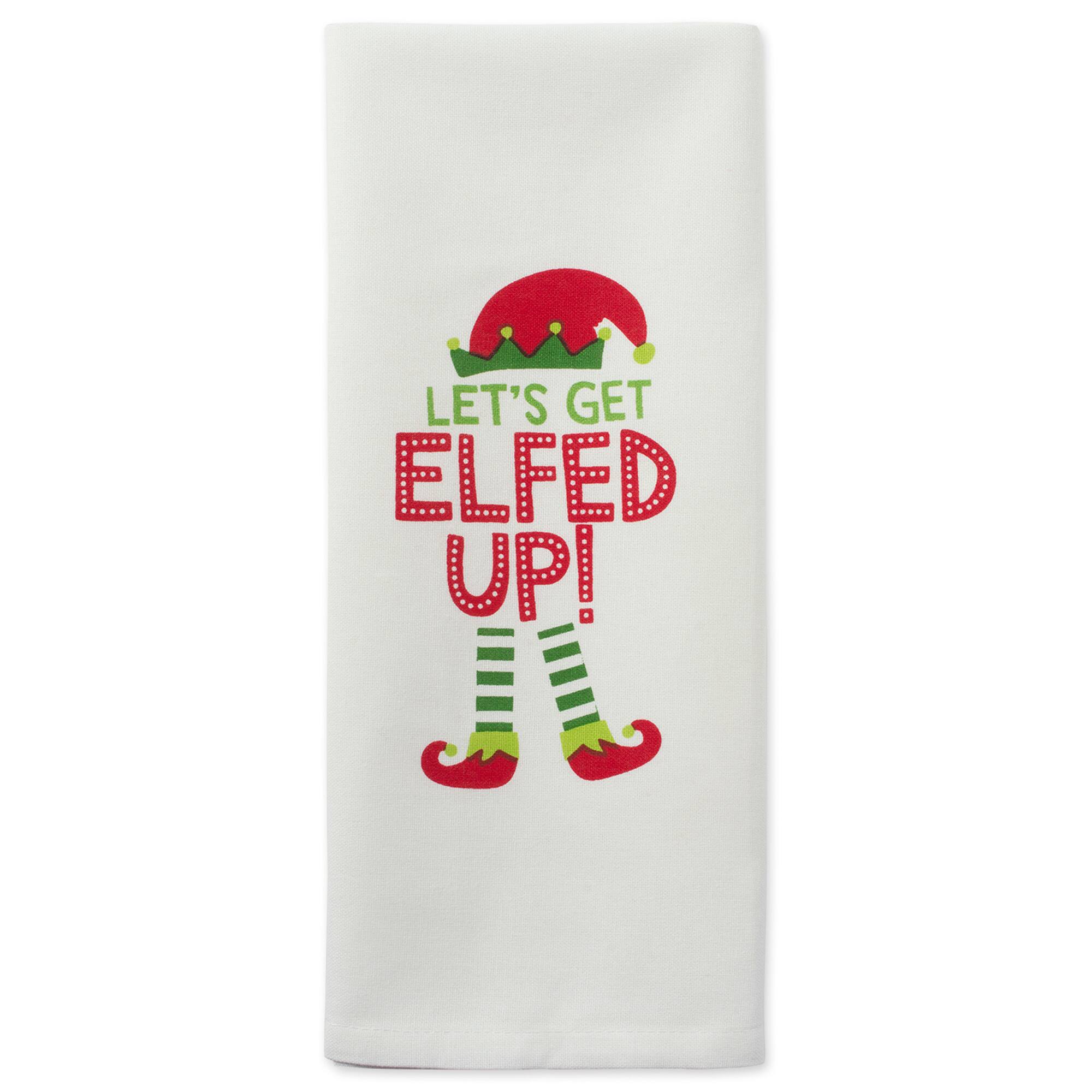 DII® Assorted Elfed Up Holiday Printed Dishtowel Set