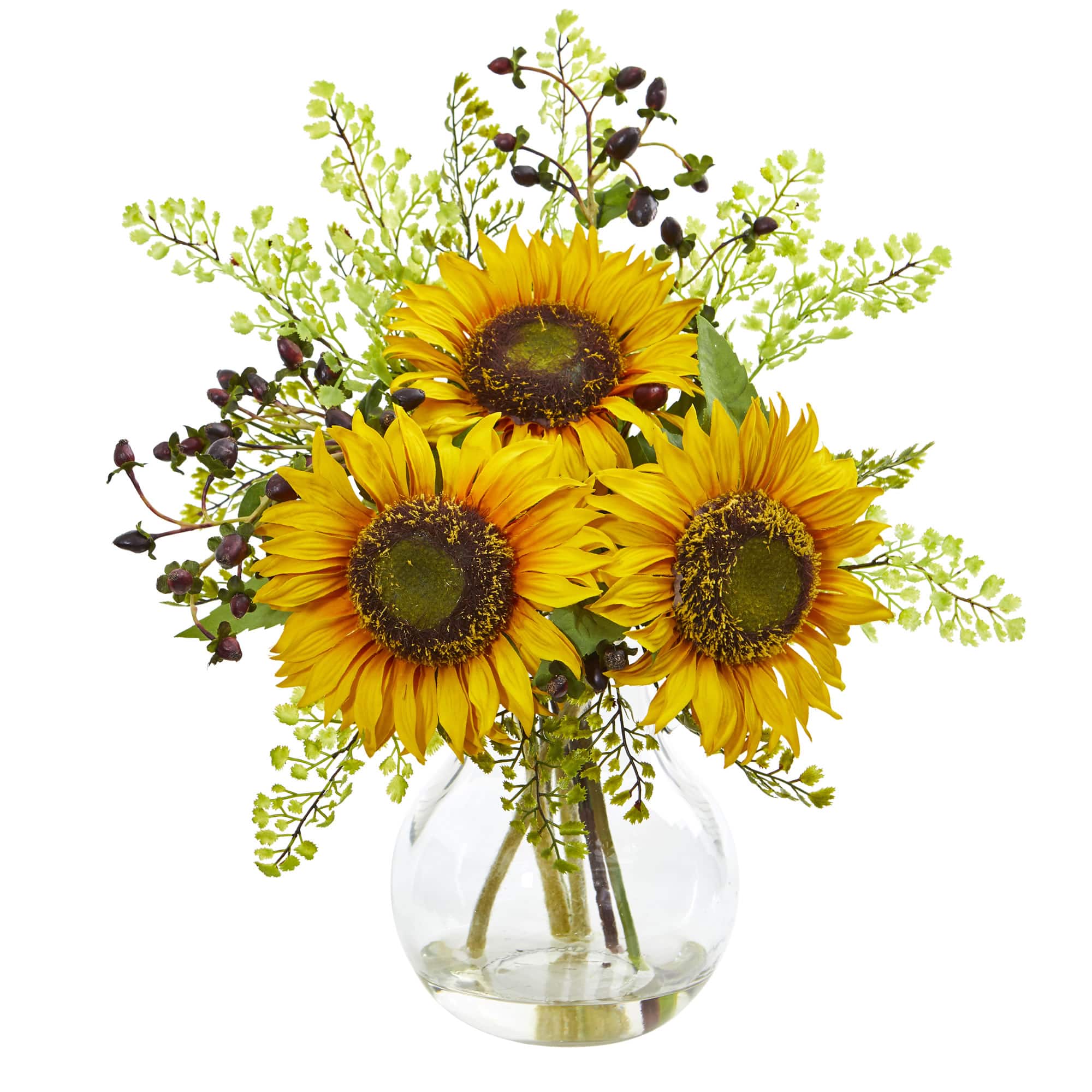 16&#x22; Sunflower Floral Arrangement in Vase