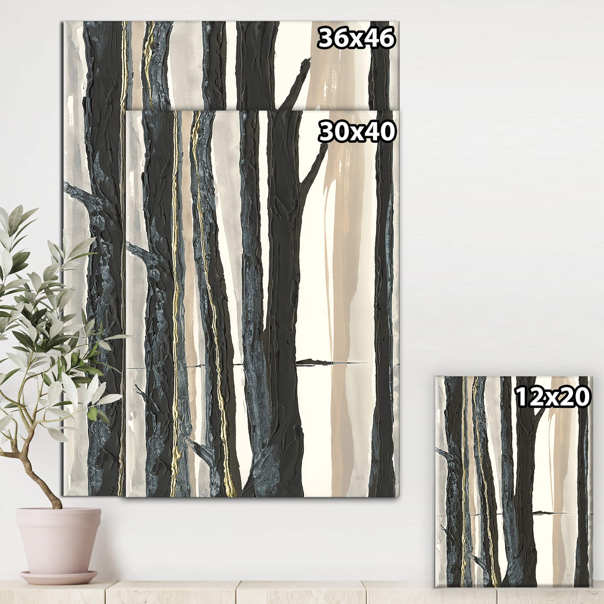 Designart - Forest Silhouette II - Modern Farmhouse Premium Canvas Wall Art