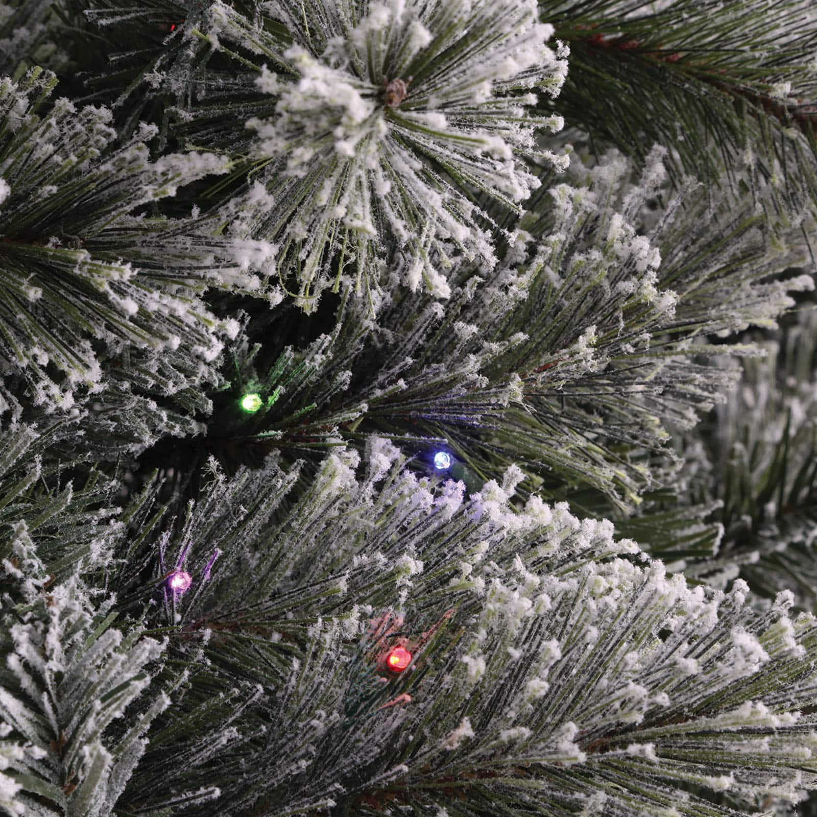 7.5ft. Pre-Lit Montreal Flocked Artifical Christmas Tree, LumaDazzle&#x2122; Color Changing Twinkle LED Lights by Ashland&#xAE; 