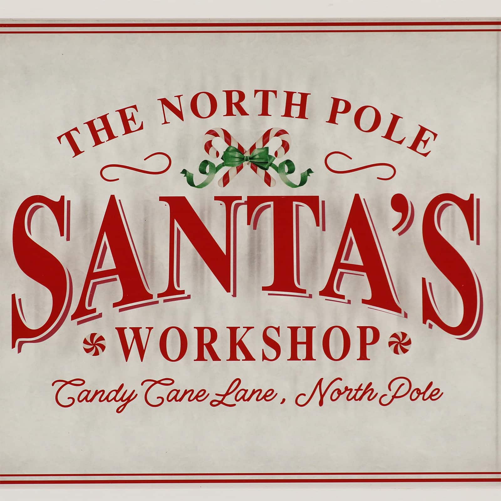 12&#x22; Red &#x26; White Santa&#x27;s Workshop Wall D&#xE9;cor by Ashland&#xAE;