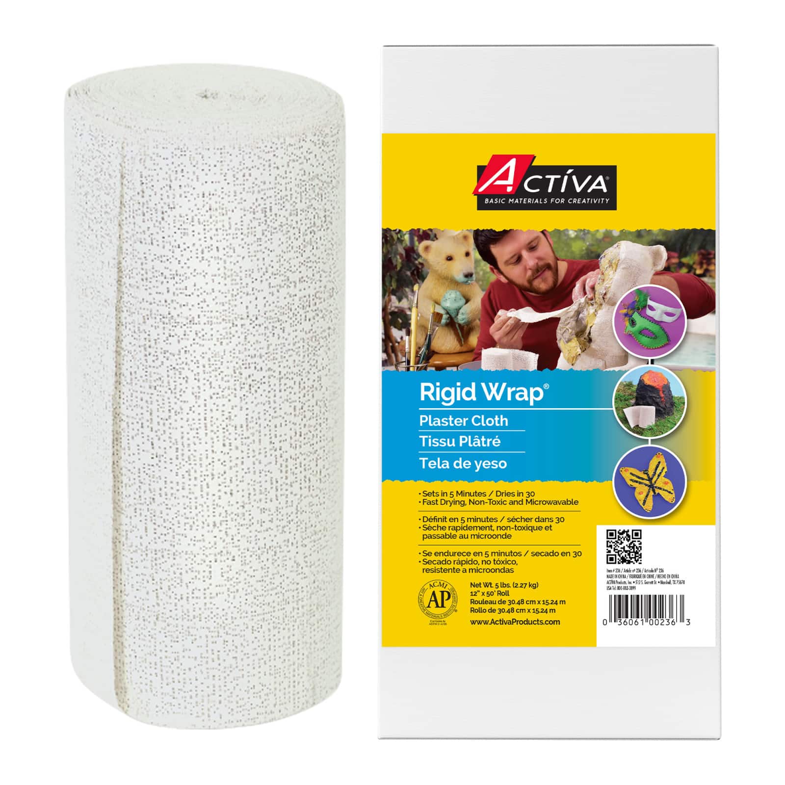 Plaster Cloth Roll for Belly Casting, Mask Making, Paper Mache Paste  Sculptures, Arts and Crafts (12 in x 50 ft, Large)