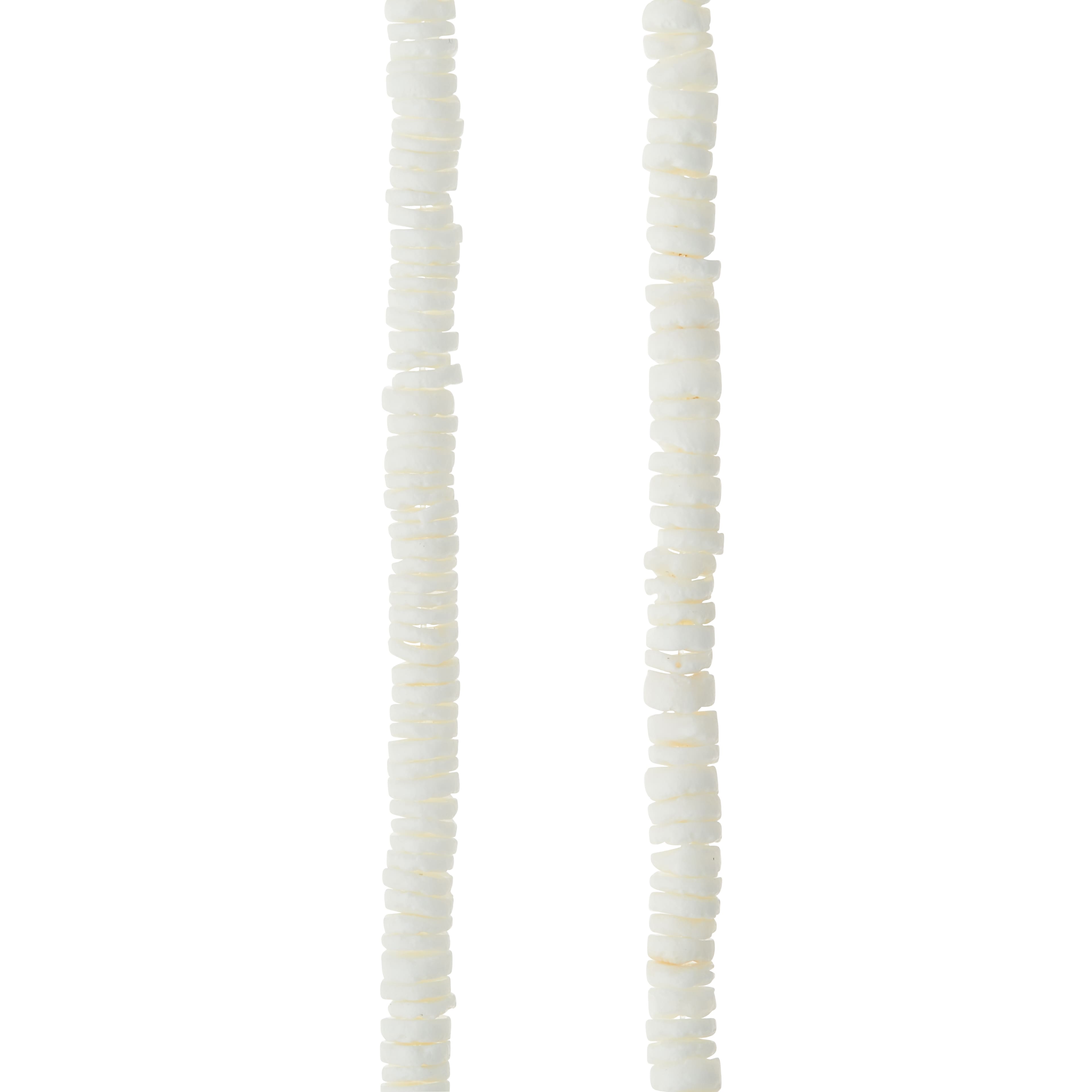 12 Pack: White River Shell Rondelle Beads, 5mm by Bead Landing™