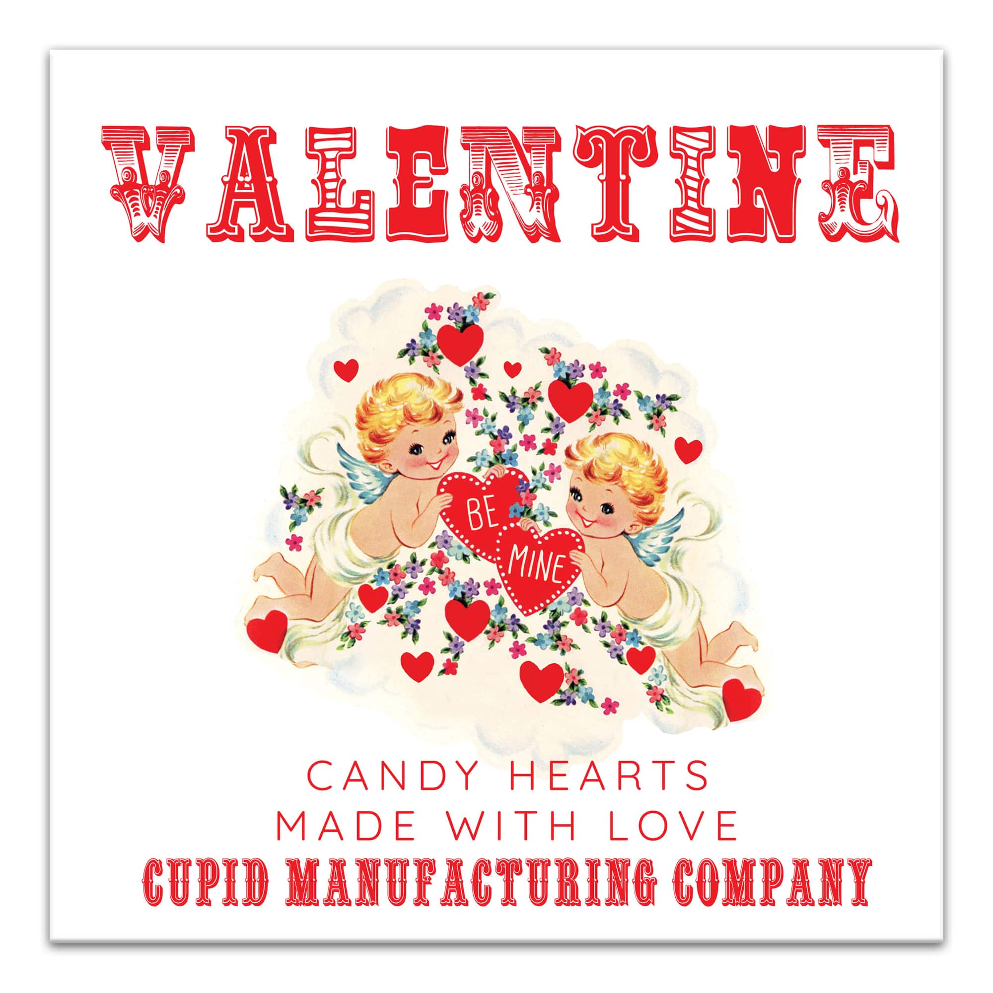 Cupid Candy Hearts 16&#x22; x 16&#x22; Canvas Wall Art