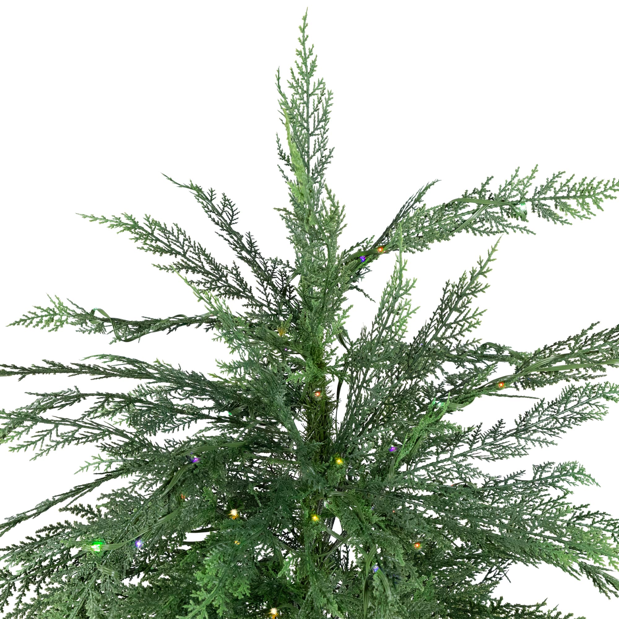 7.5ft. Pre-Lit Weeping Cedar IPT Artificial Christmas Tree, Dual Color LED Lights