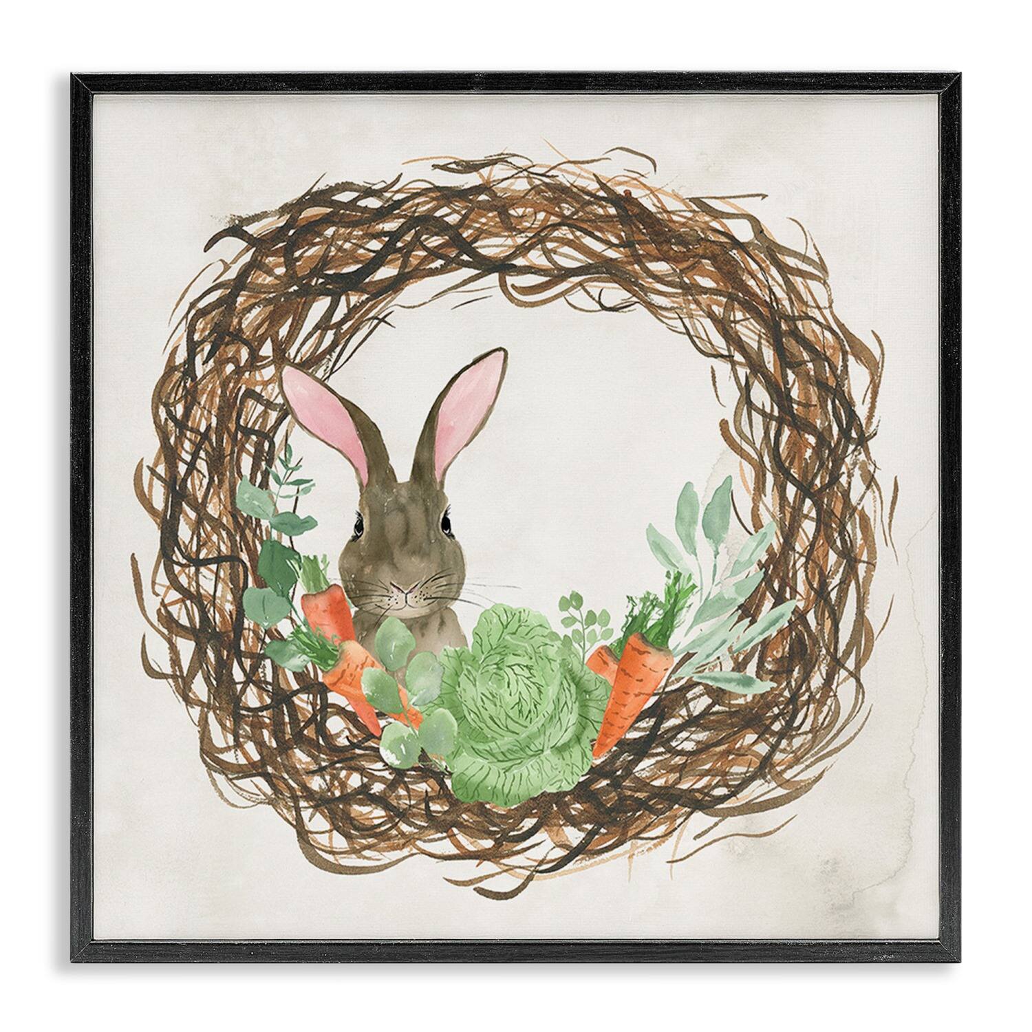 Stupell Industries Spring Easter Wreath Framed Giclee Art