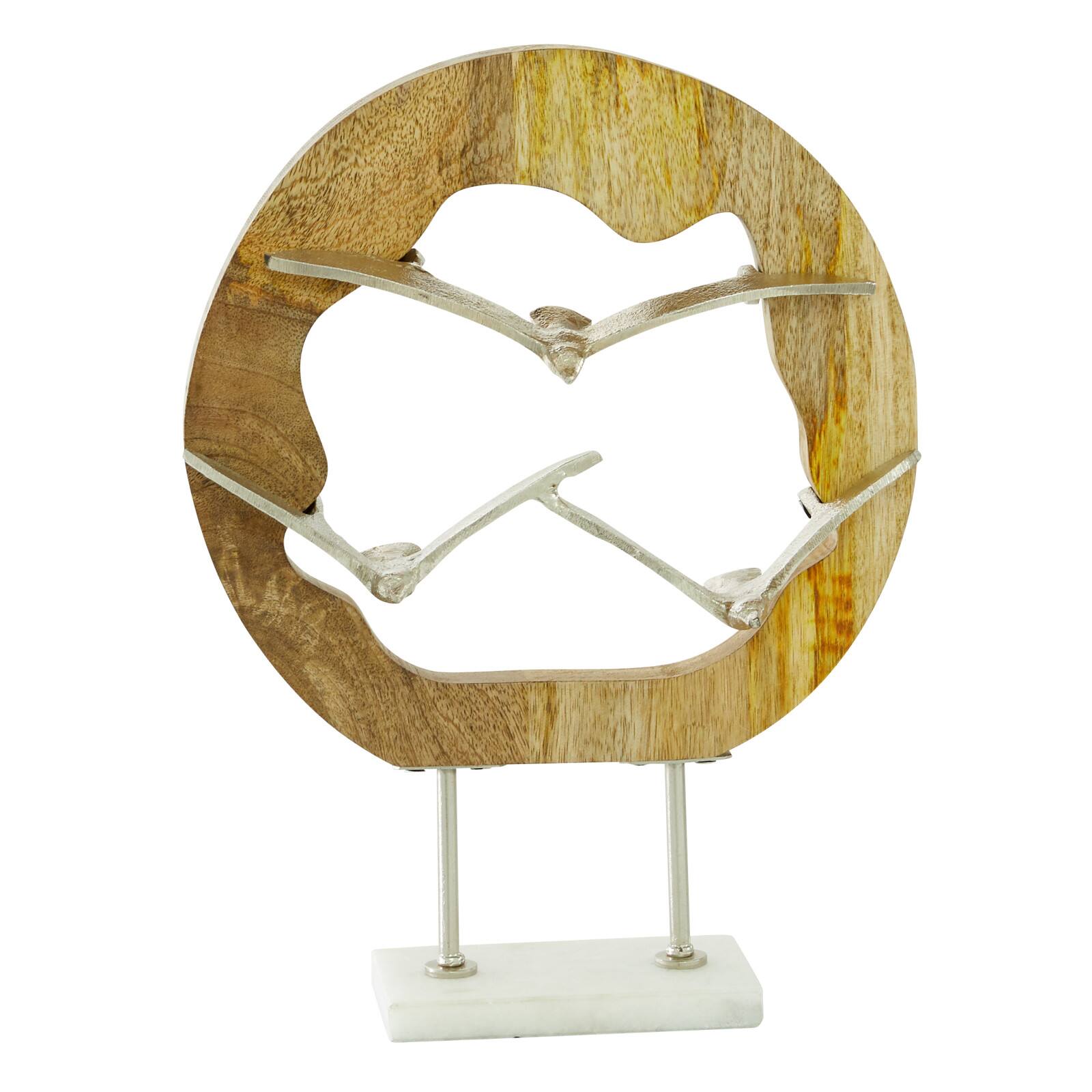 Silver Aluminum Contemporary Sculpture, Bird 13&#x22; x 10&#x22; x 3&#x22;