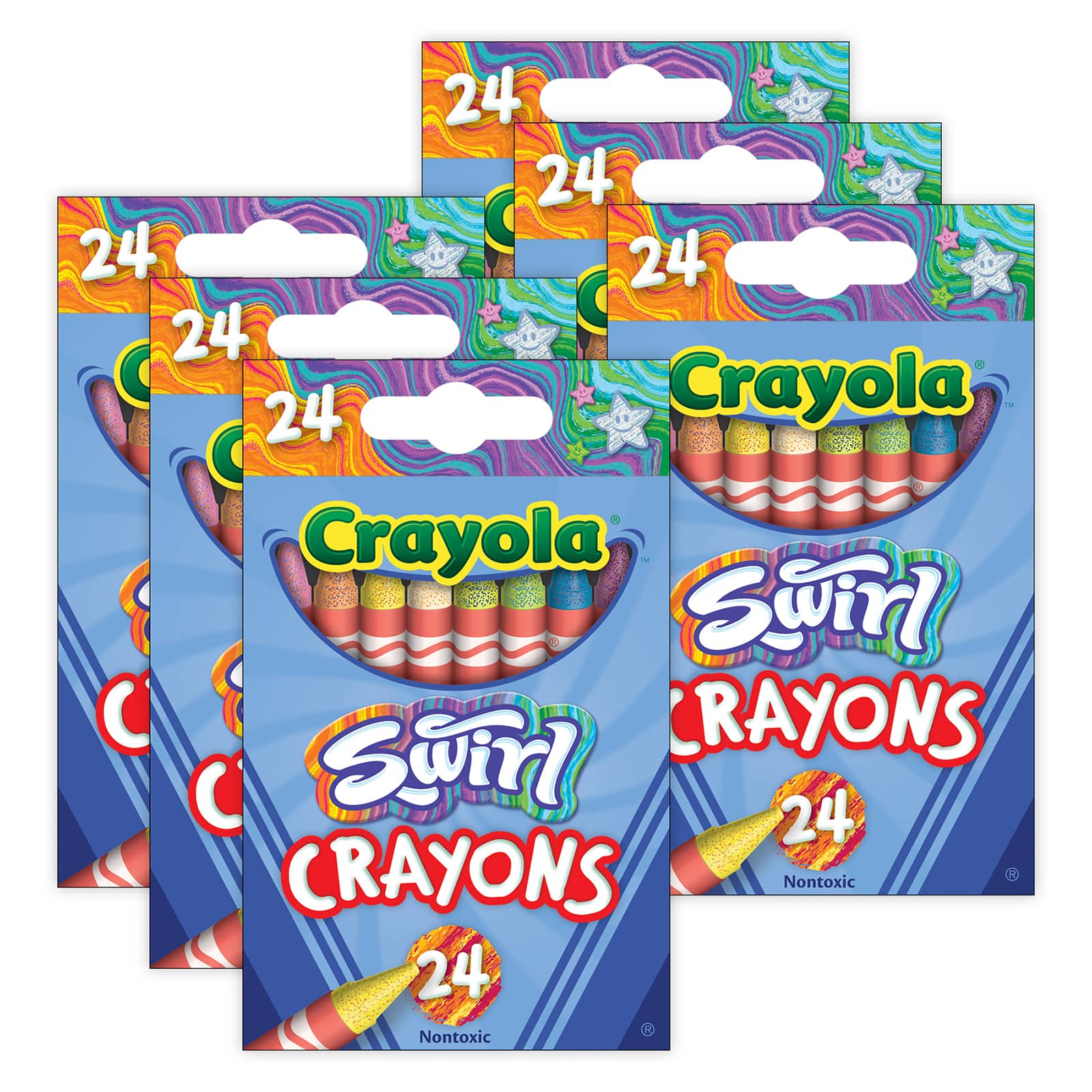 Crayola&#xAE; SWIRL Crayons, 6 Packs of 24