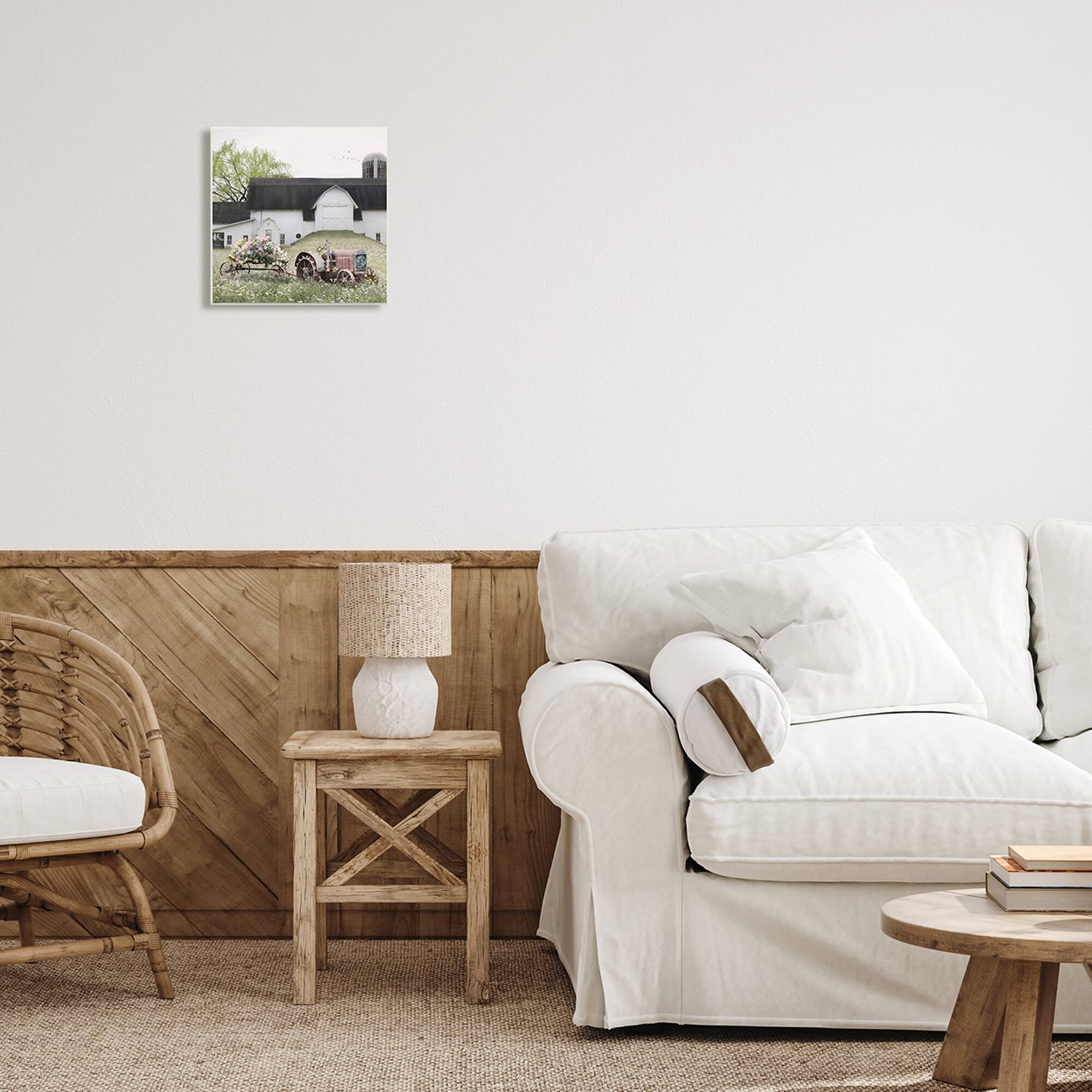 Stupell Industries Tractor in Flower Field Wall Plaque Art