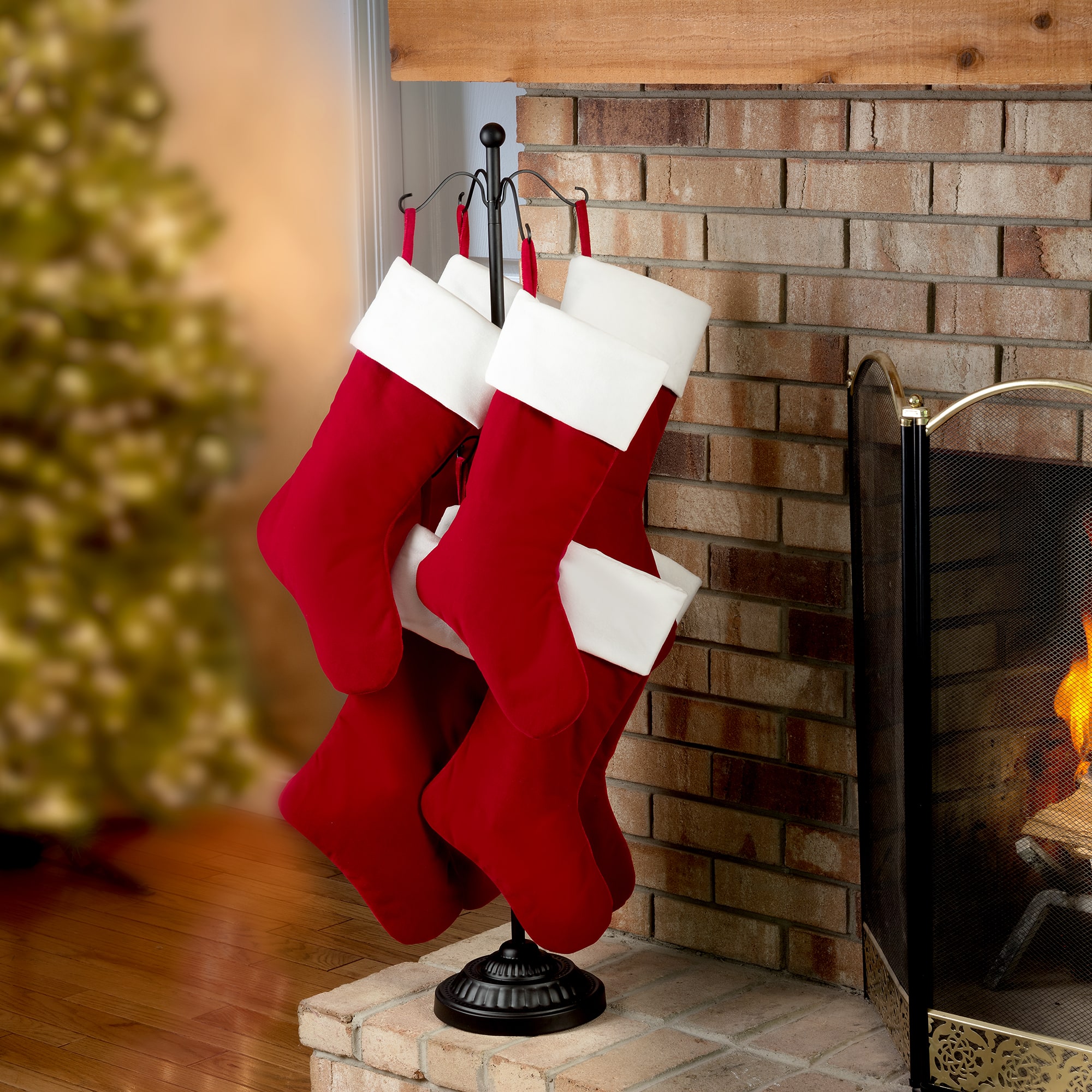 Haute Decor Black Adjustable Stocking Tree