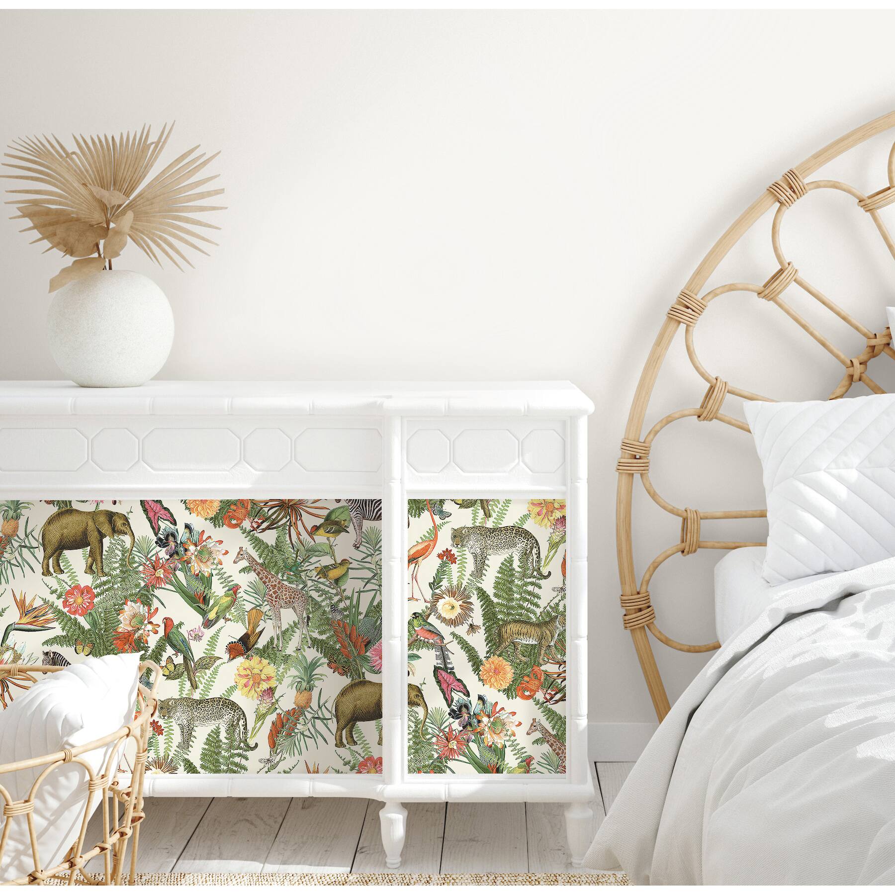 RoomMates Green Tropical Zoo Peel & Stick Wallpaper