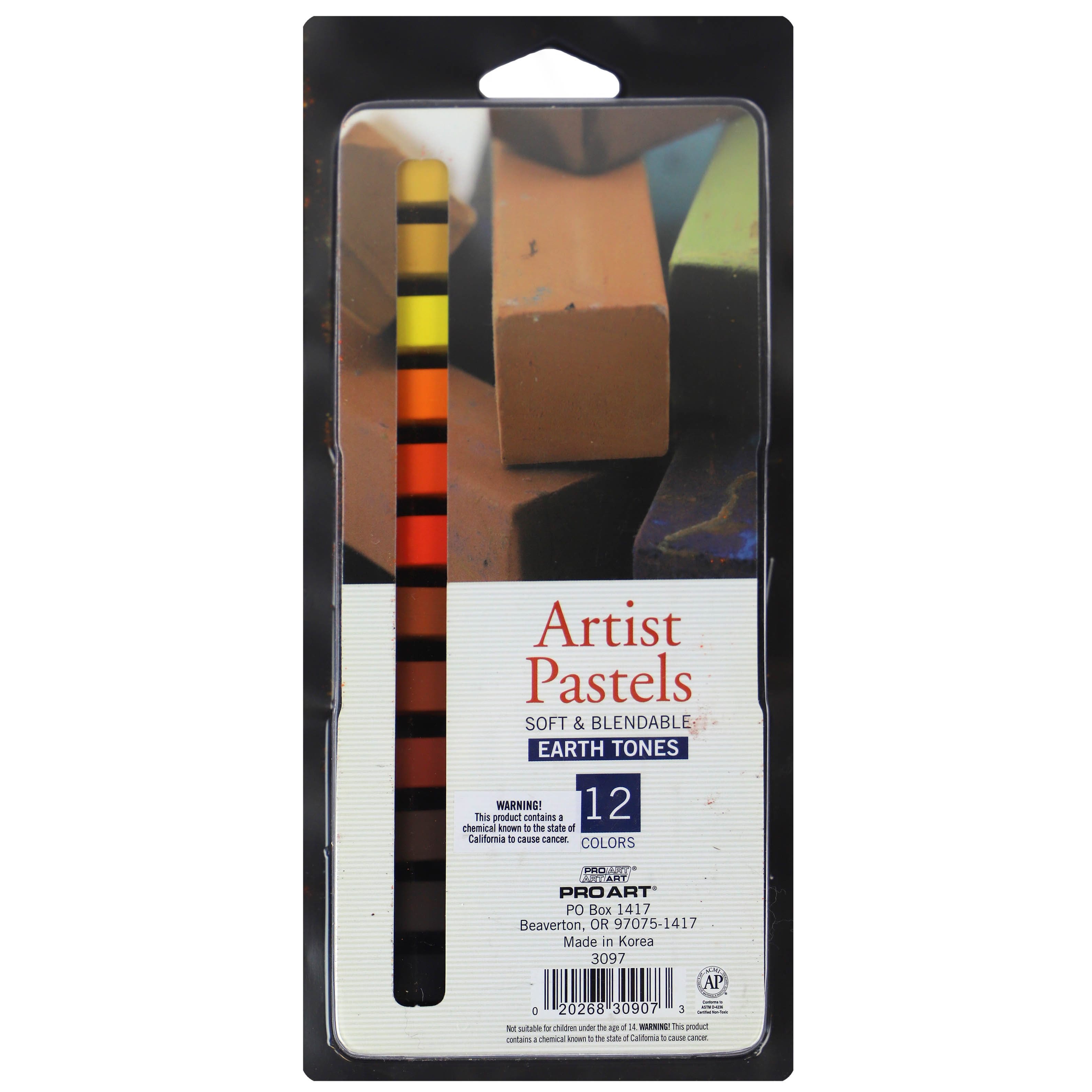 Pro Art® Earth Tones 12 Color Square Artist Pastels