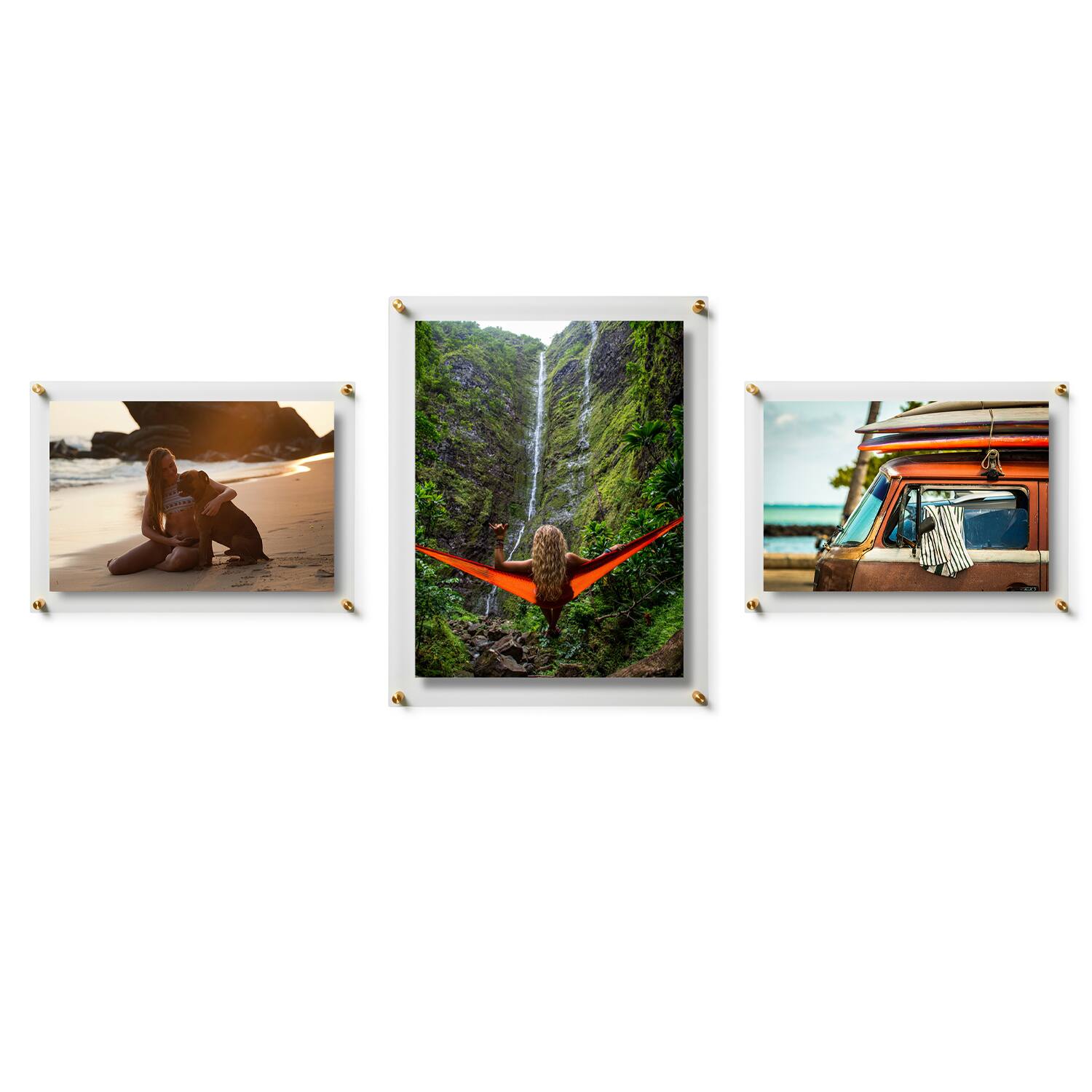 Wexel Art Mixed Double Panel Acrylic Floating Frames Set of 3