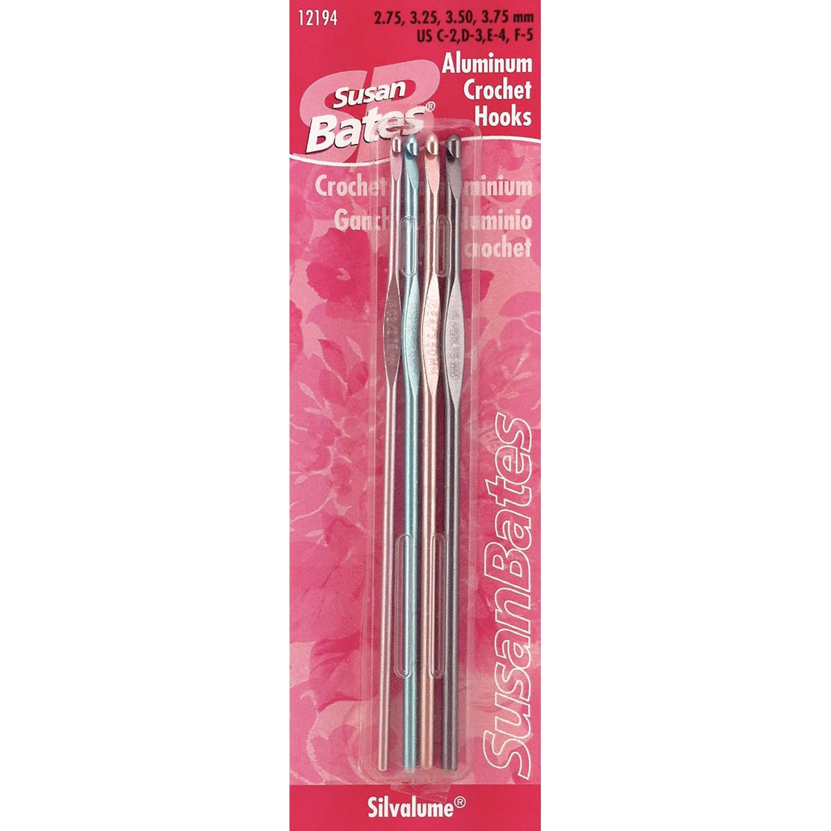Susan Bates® Silvalume® Aluminum Crochet Hook Set, C2-E4