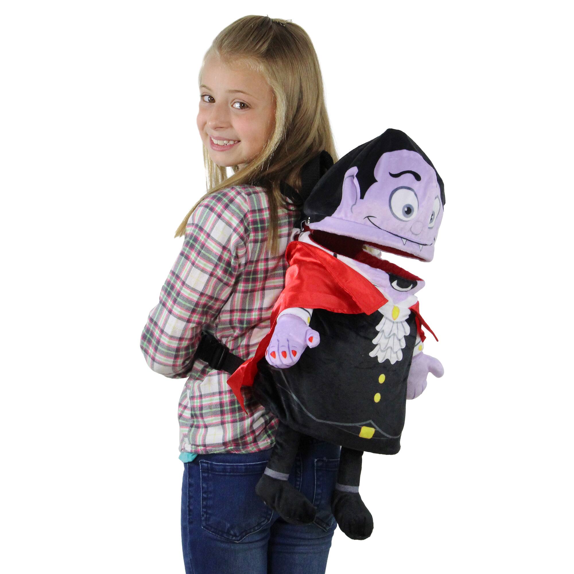 21&#x22; Black &#x26; Red Vampire Child Trick or Treat Halloween Bag